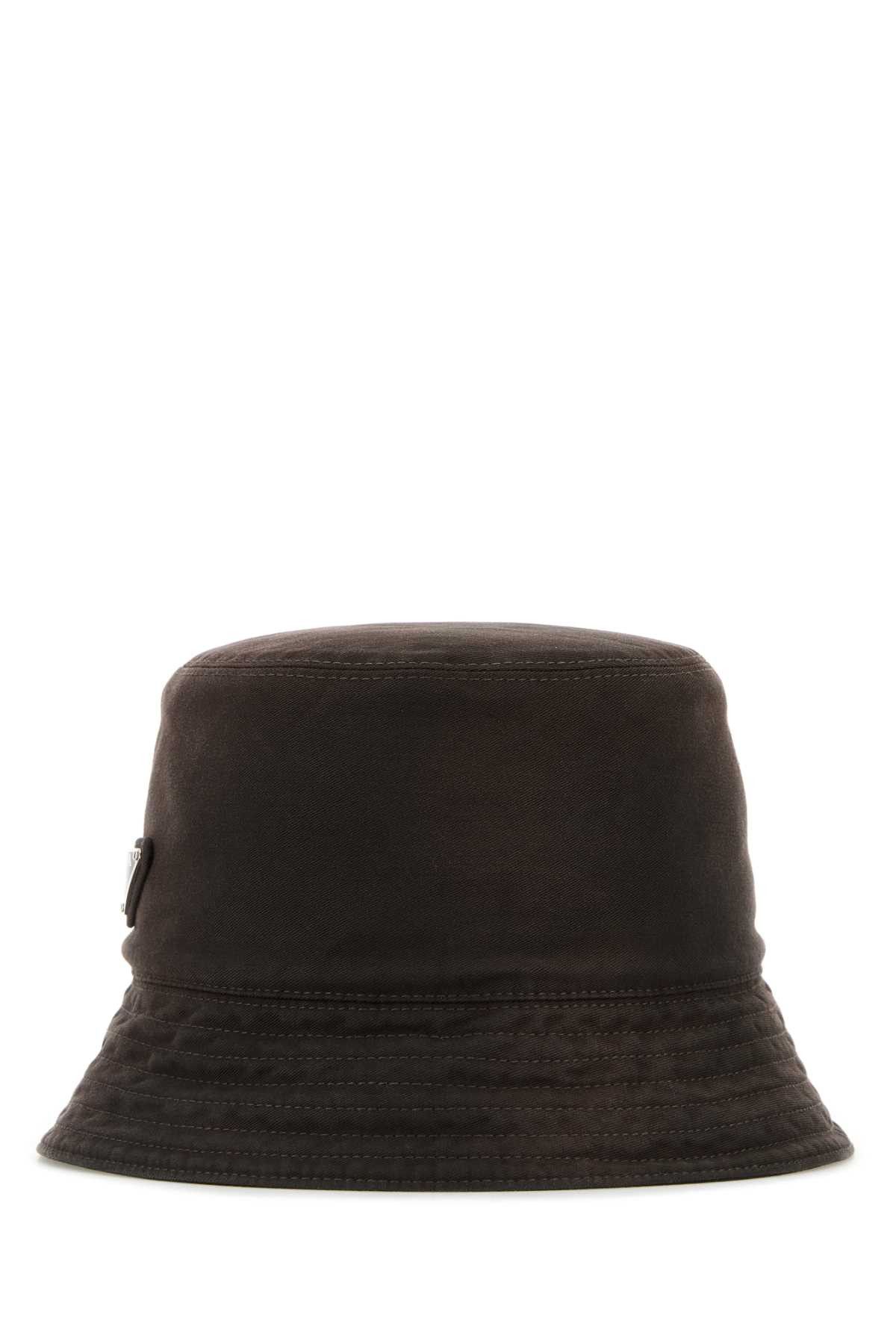 Prada Brown Cotton Bucket Hat Size ONE SIZE - 1 Thumbnail