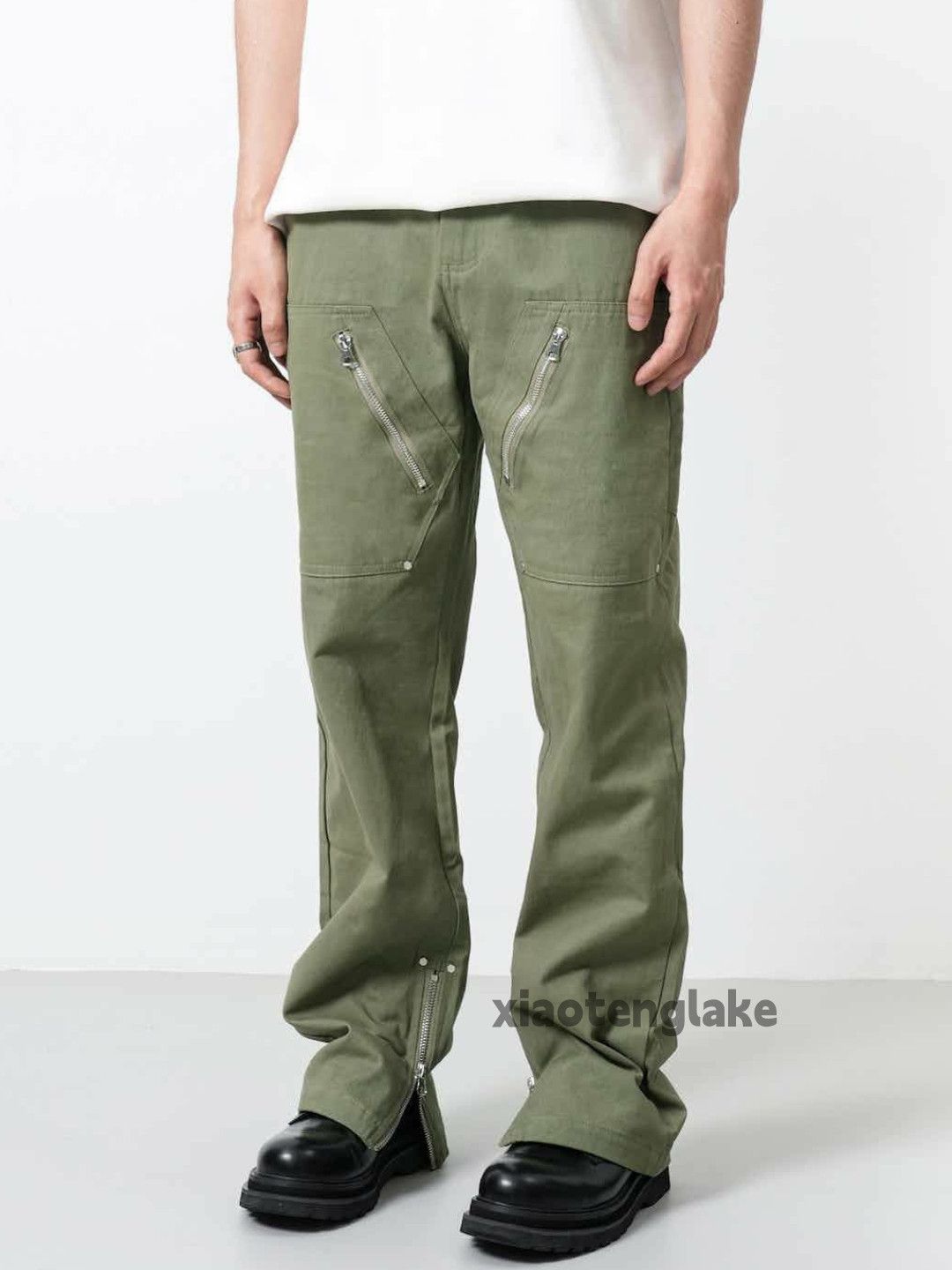 Designer × Japanese Brand × Vintage zipper utility outdoor sports carpenter flared pants Size US 32 / EU 48 - 1 Thumbnail