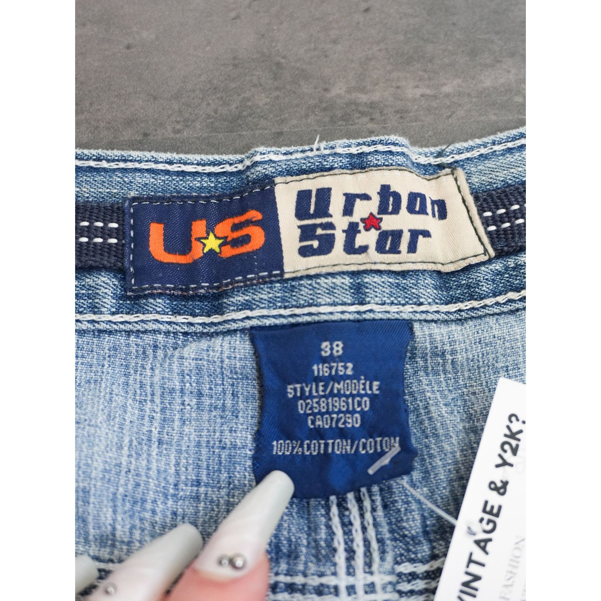 Y2K Urban Star Denim Light Wash Shorts