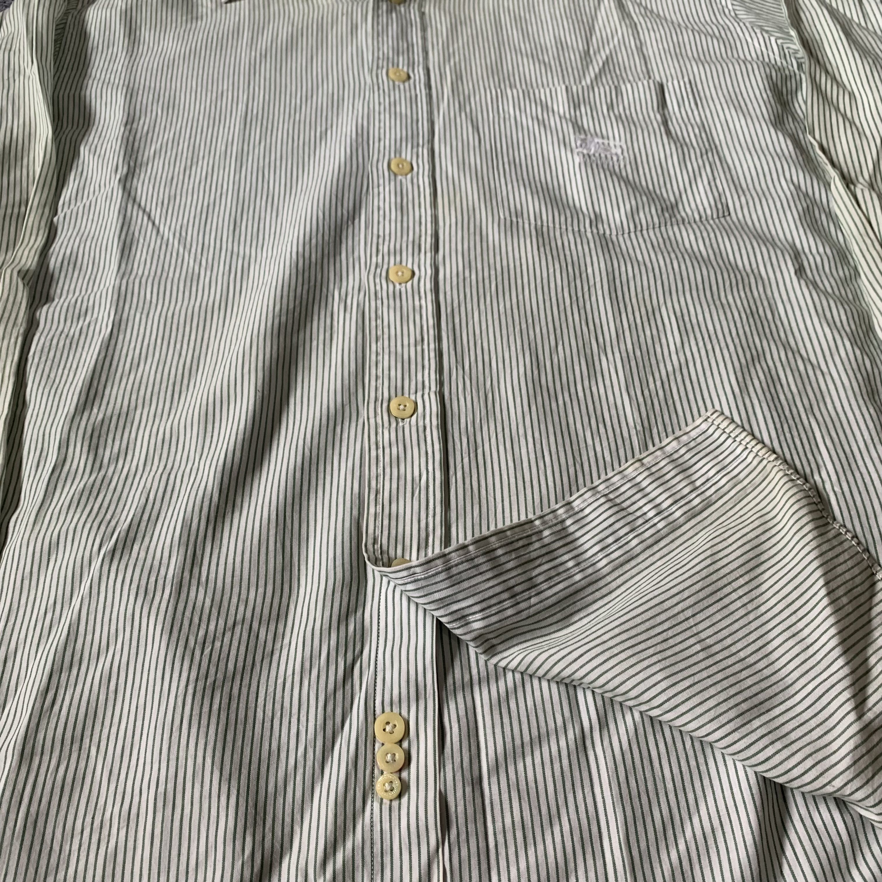Burberry Vintage 90s Burberrys Striped Pocket Longsleeve Button Shirt Size US M / EU 48-50 / 2 - 3 Thumbnail