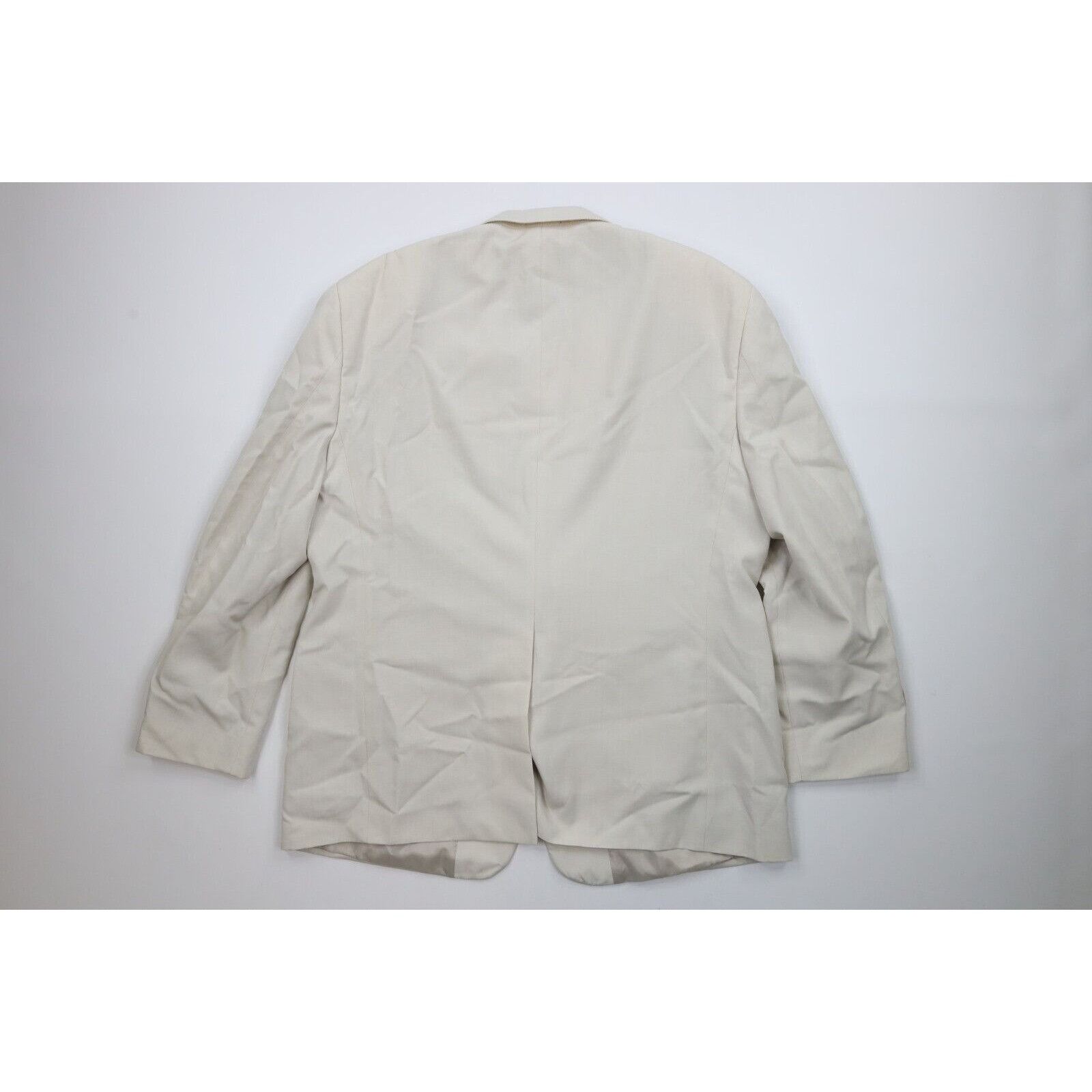 Vintage Streetwear Lightweight 3 Piece Wedding Suit Beige Size 46R - 5 Thumbnail