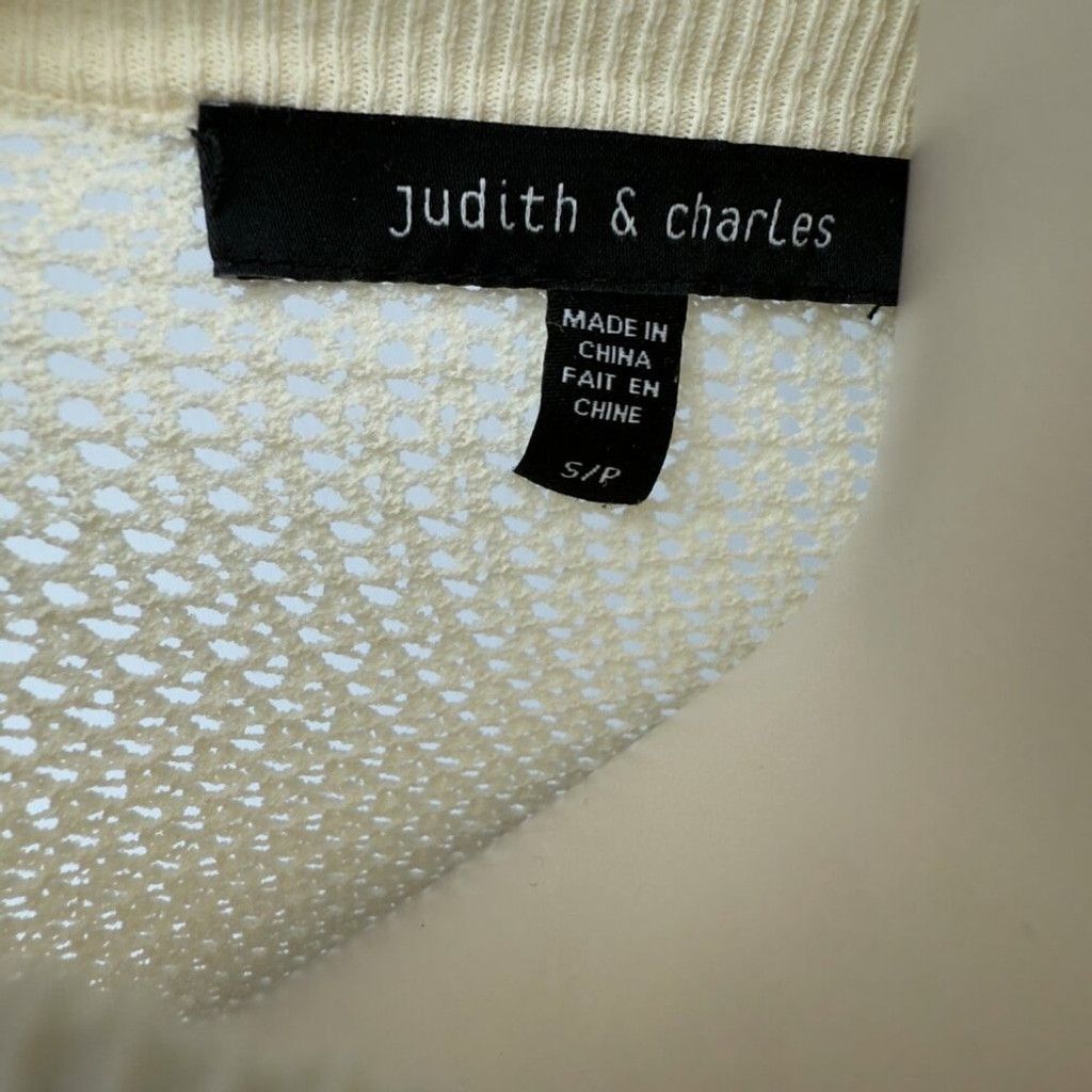 Other JUDITH & CHARLES Knit Open Mesh Beige Cream Long-Sleeves Top Size XS / US 0-2 / IT 36-38 - 4 Thumbnail