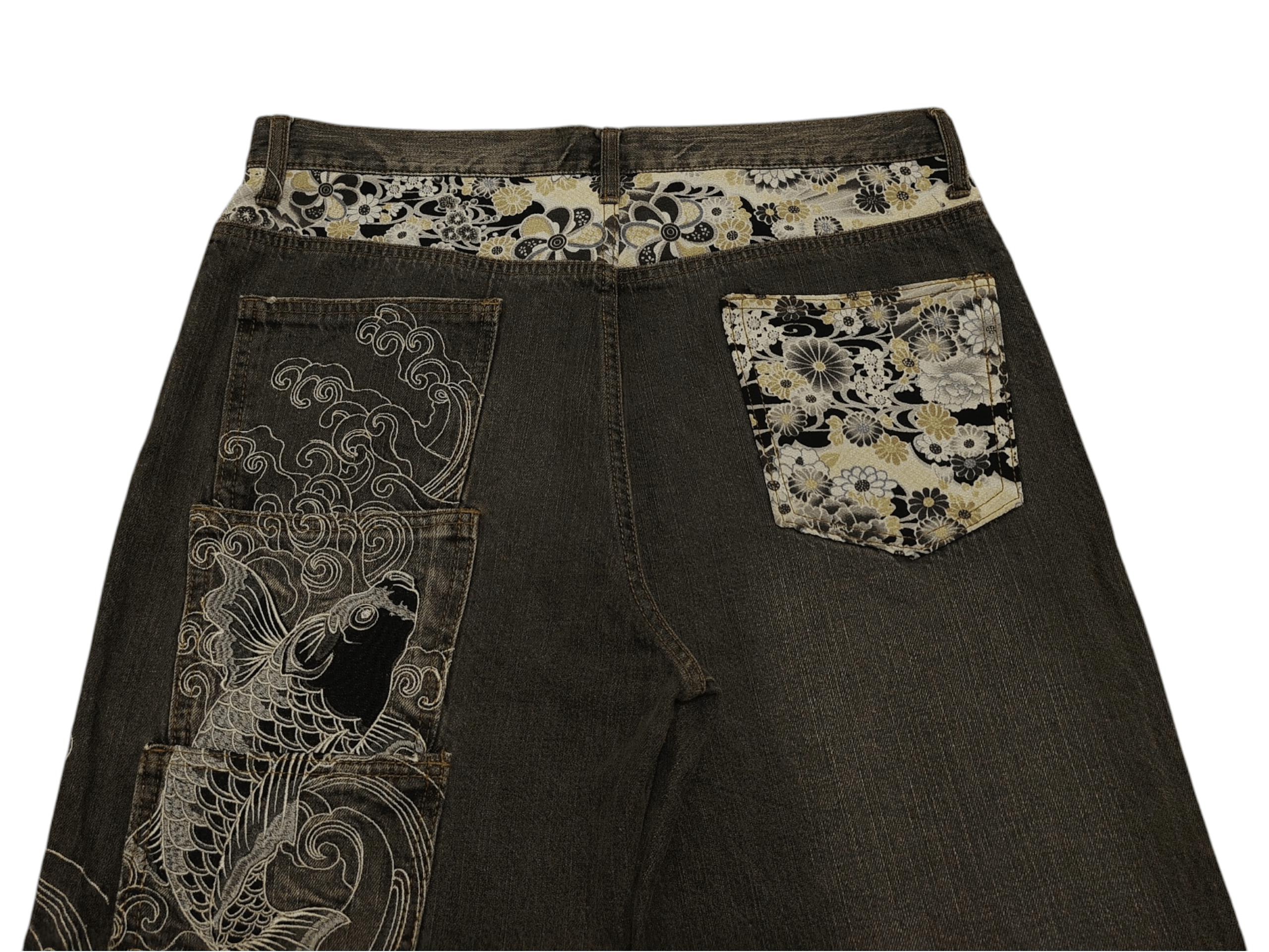 Karakuri Tamashii Rare!!! Japan Karakuri koi fish Embroidered Sick back Pocket Size US 34 / EU 50 - 10 Thumbnail