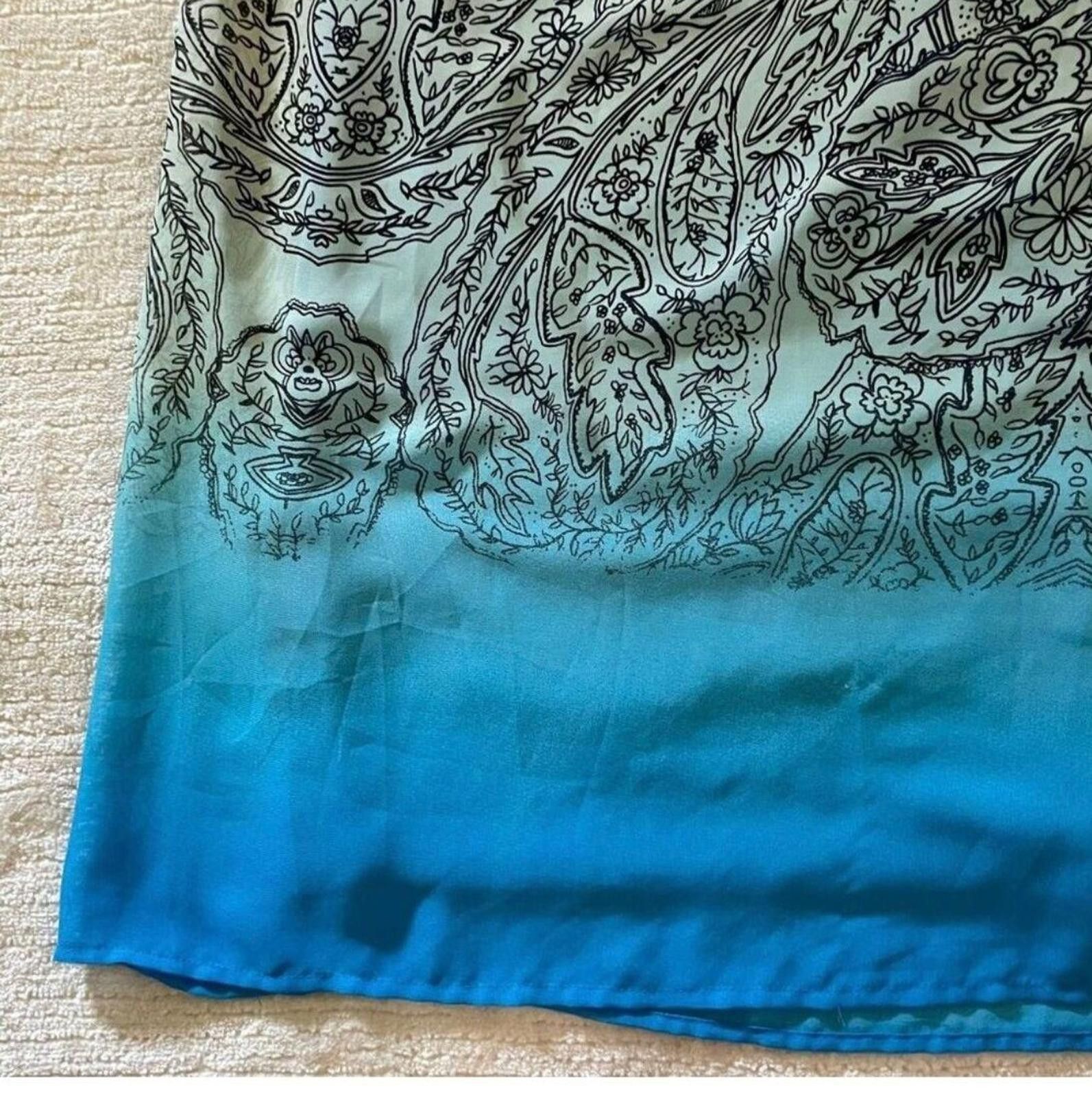Designer Emma & Michele Blue & White Paisley Maxi Dress Size 16 Size XXL / US 16-18 / IT 52-54 - 7 Thumbnail