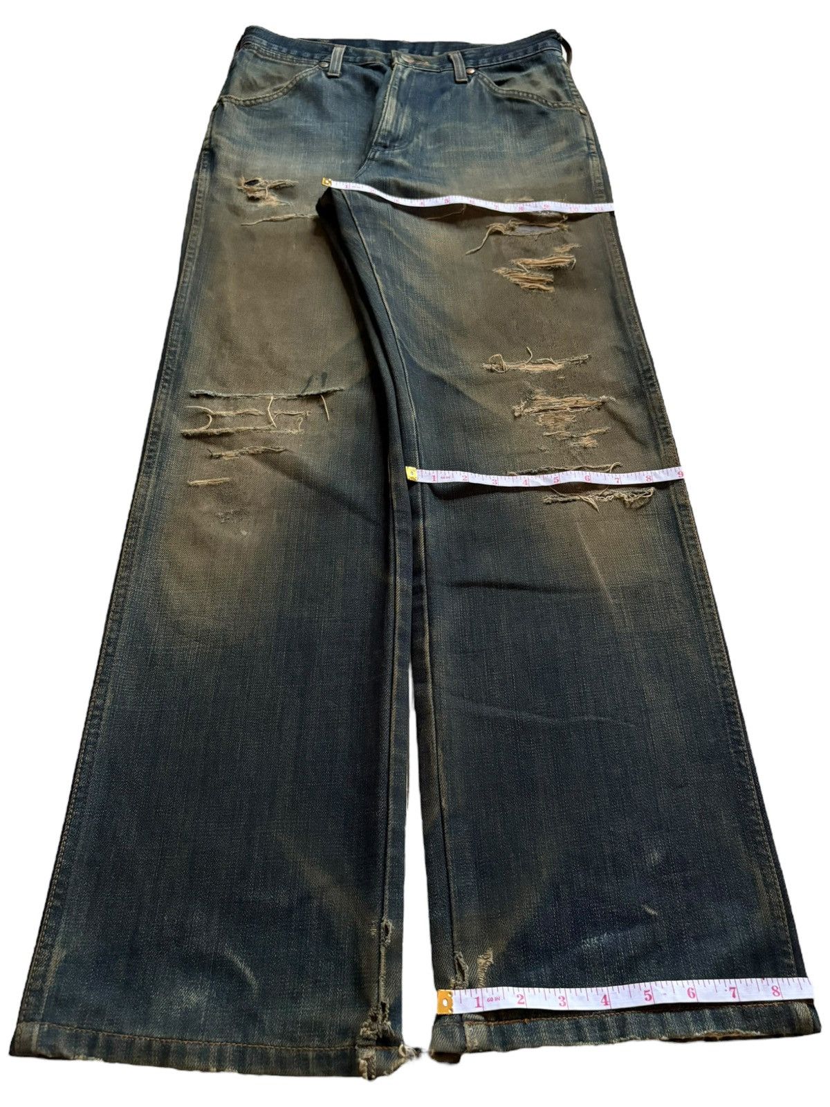 Wrangler Vintage Wrangler Rusty Mud Wash Patch Distress Baggy Jeans Size US 29 - 15 Thumbnail