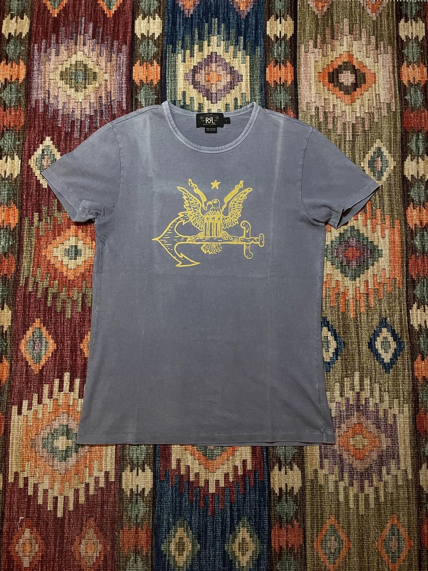 RRL Ralph Lauren RRL Vintage Washed Anchor Print Short Sleeve Tee S Size US S / EU 44-46 / 1 - 1 Thumbnail