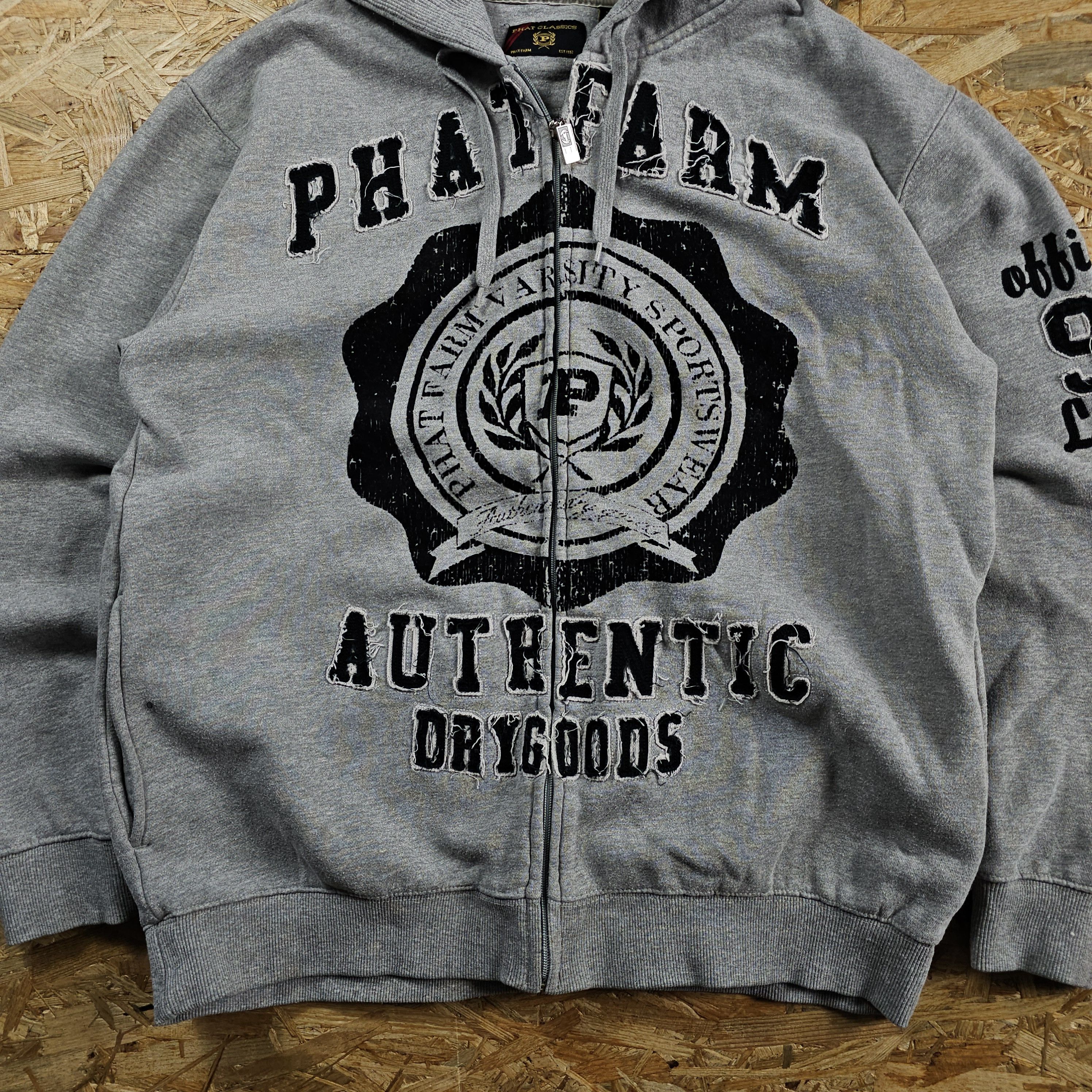 Affliction × Phat Farm × Southpole PHAT FARM VINTAGE ZIP UP HOODIE PINKMAN AFFLICTION STYLE L Size US L / EU 52-54 / 3 - 2 Thumbnail