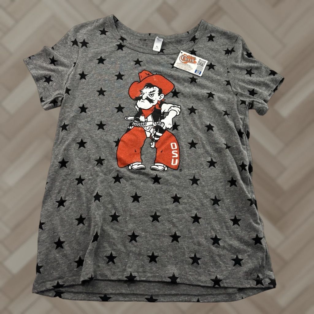 Vintage NEW Oklahoma State Pete Short Sleeve T Shirt Women's XL Gray Size XL / US 12-14 / IT 48-50 - 1 Thumbnail