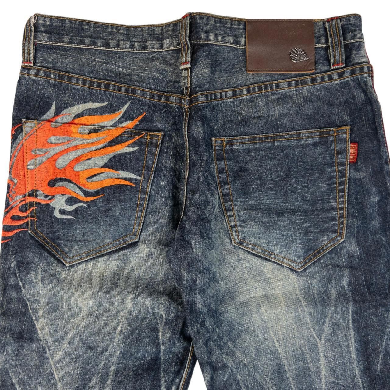 Designer Vintage Oniarai Flame Devil Japanese Denim Jeans Size W33 Size US 32 / EU 48 - 3 Thumbnail