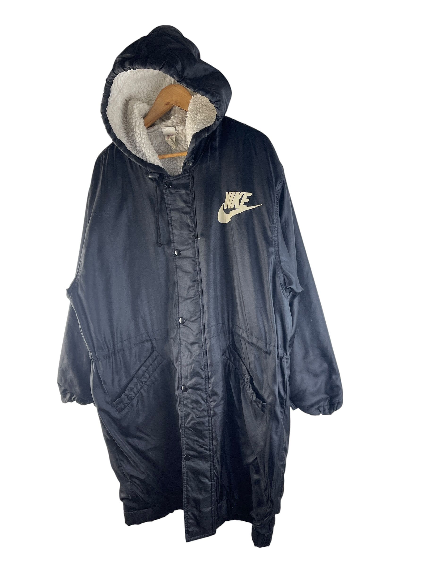Nike Nike Sherpa Lined Bench Coat Swoosh Back Hoodie Jacket Size US M / EU 48-50 / 2 - 7 Thumbnail