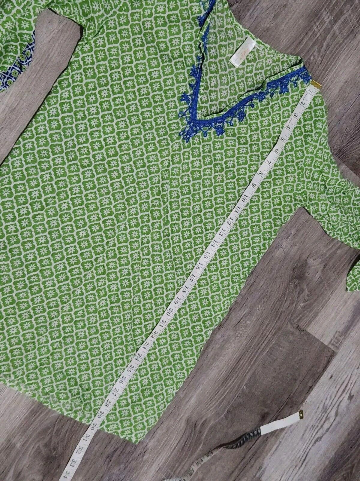 NCAA Flora Tops Lot Medium V Neck Lightweight Green Blue tunic Size M / US 6-8 / IT 42-44 - 6 Thumbnail