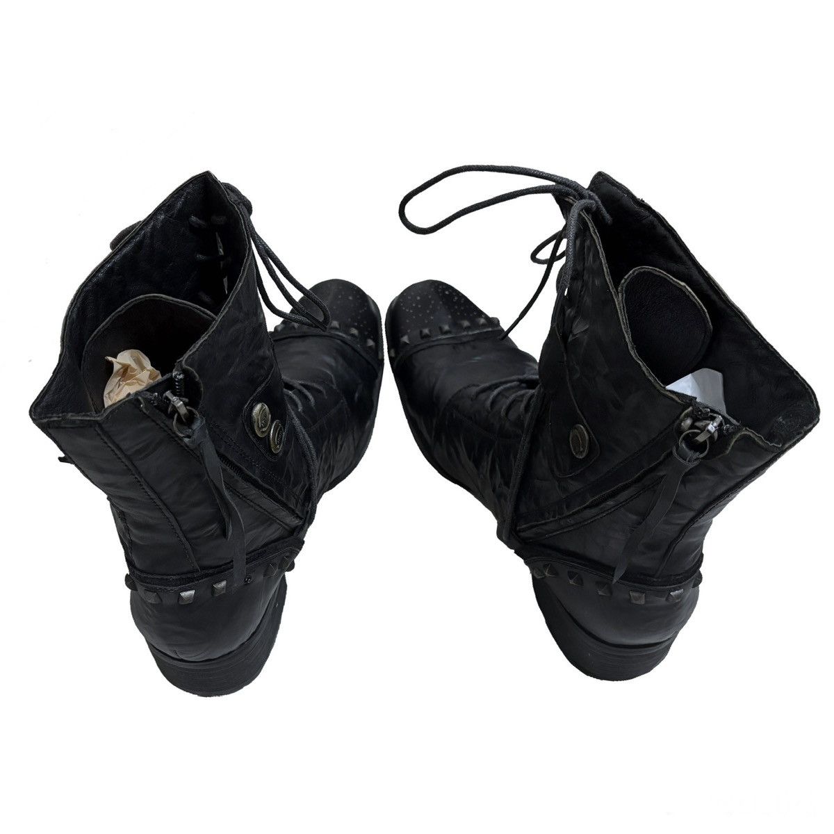 Roberto Cavalli 00s Just Cavalli Studded Buckle Wrinkled Boots Size US 10.5 / EU 43-44 - 9 Thumbnail