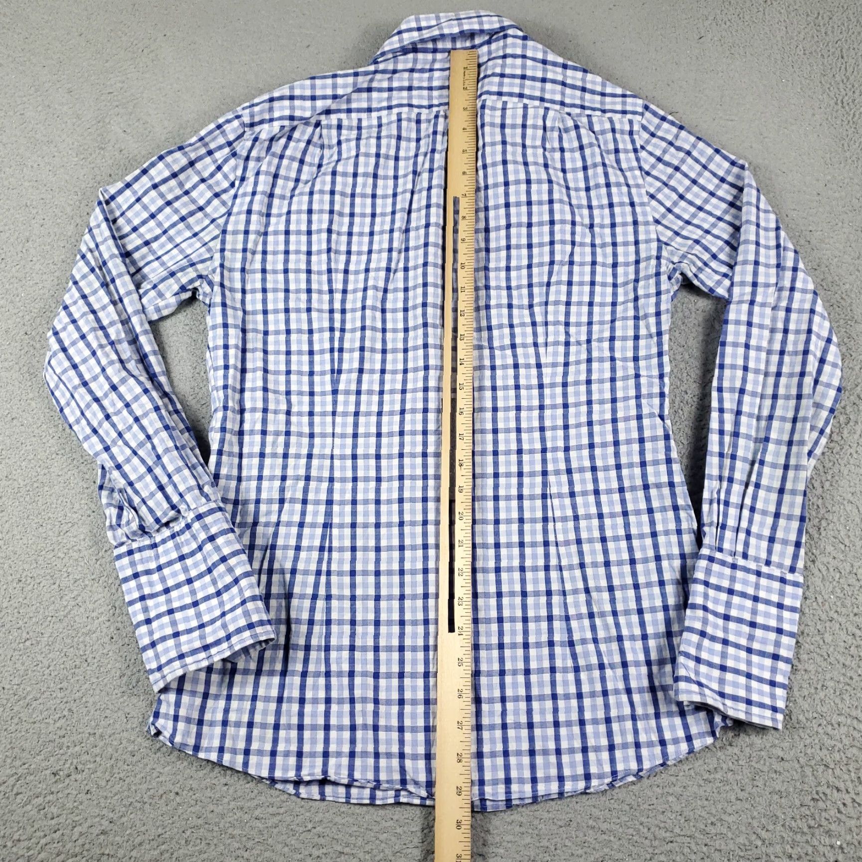 Tommy Hilfiger Tommy Hilfiger Blue Plaid Dress Shirt Men’s 15.5 Long Sleeve Button Up Size 40R - 5 Thumbnail