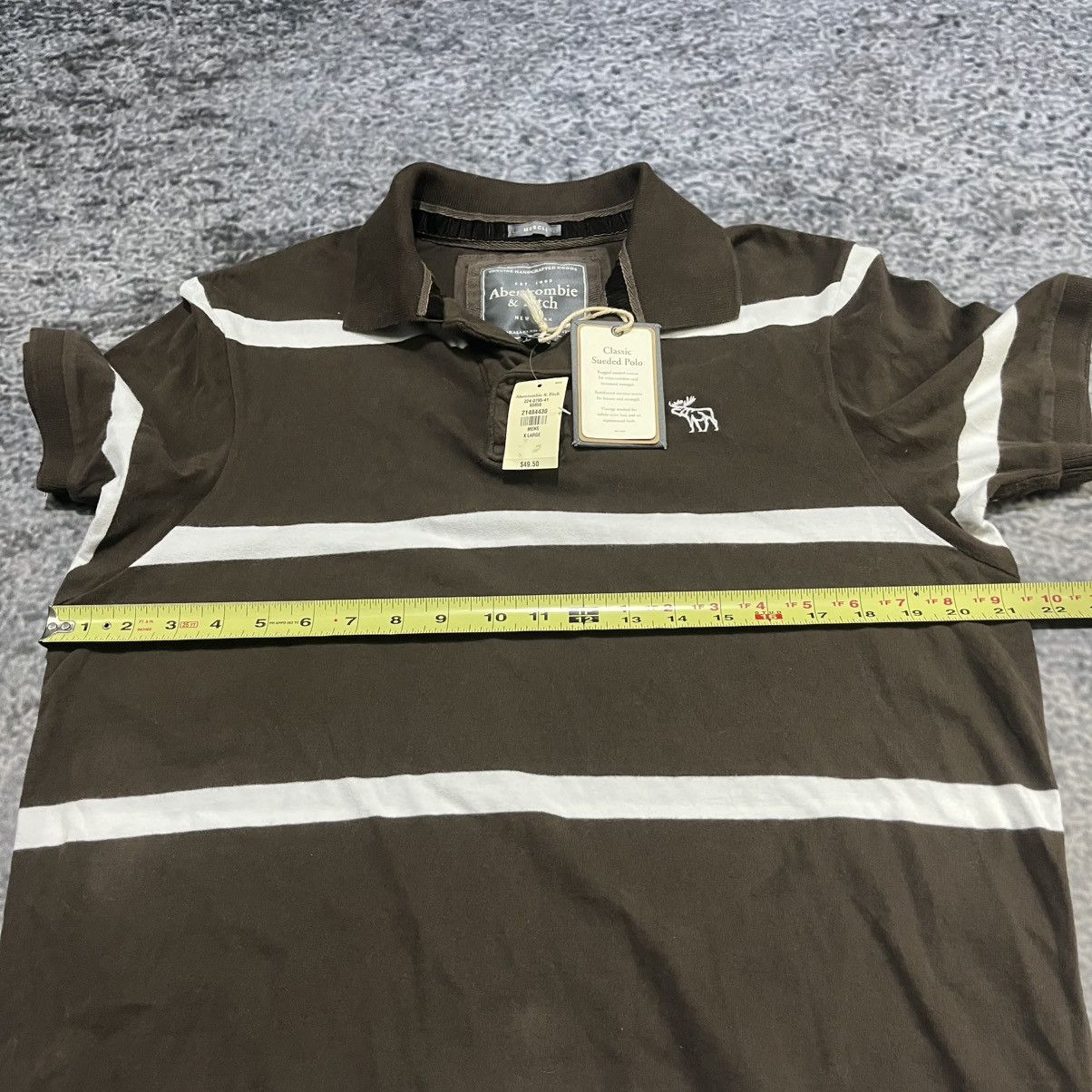 Abercrombie & Fitch Vintage Abercrombie & Fitch Muscle Polo Shirt Brown White XL Size US XL / EU 56 / 4 - 9 Thumbnail