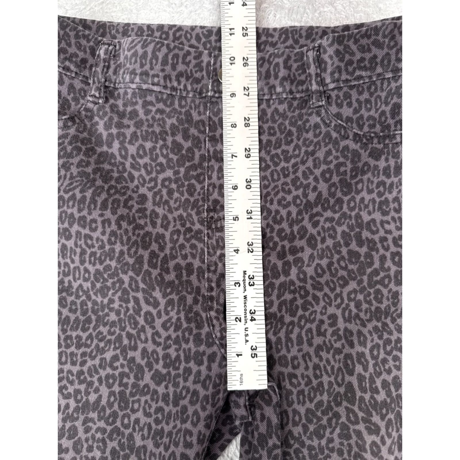Vintage Time And Tru Jeans Women Small Gray Leopard Print Pull-On Tapered Skinny Size 28" / US 6 / IT 42 - 7 Thumbnail