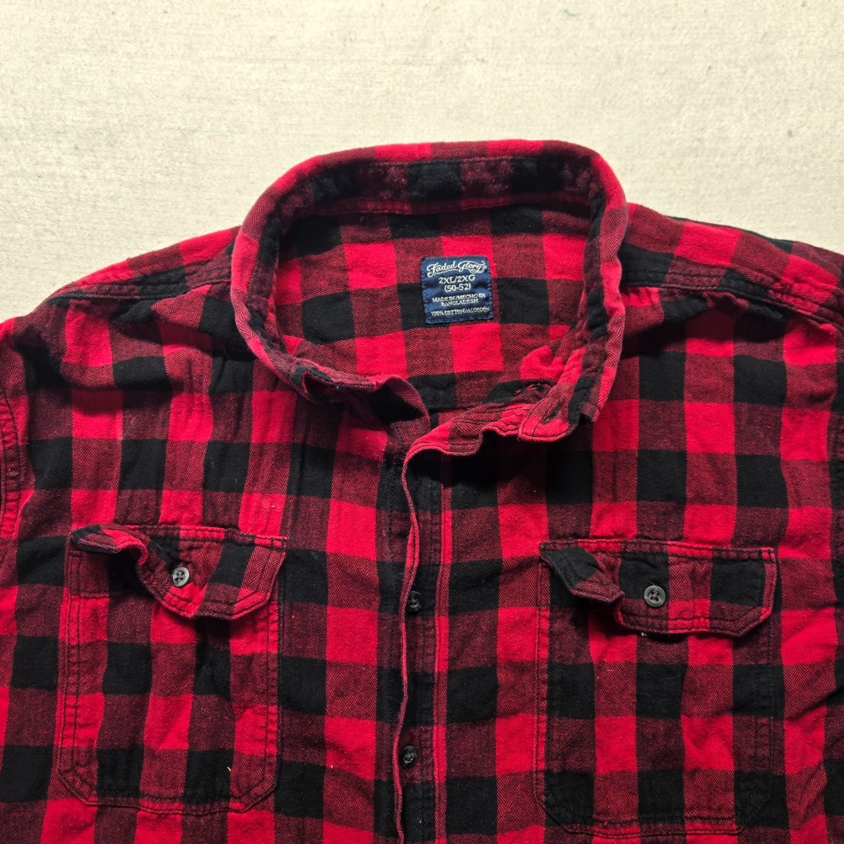 Faded Glory Faded Glory Shirt Button-Up Plaid Red 2XL Adults Mens Long Sleeve Casual Workwear Button-Down Vintage: No? Size US XXL / EU 58 / 5 - 2 Thumbnail