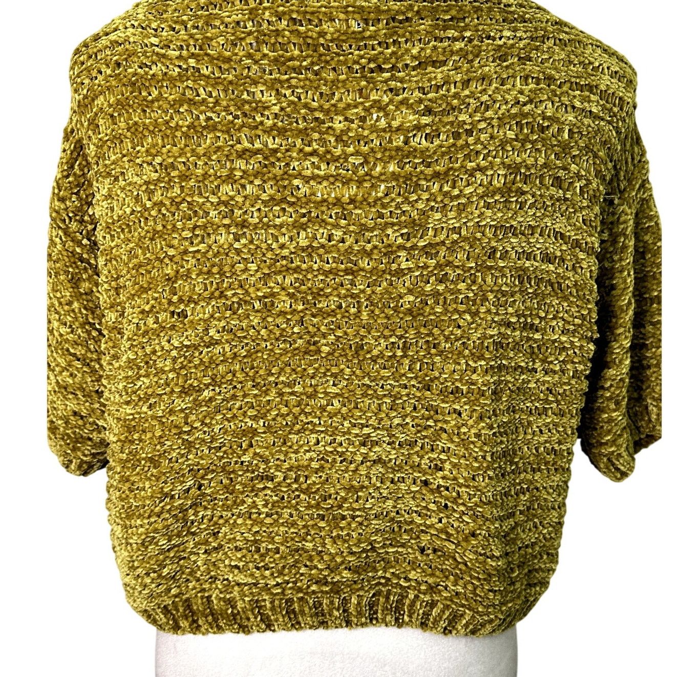 Other Open Edit Sweater Short Sleeve Crop Green Gold W Medium NWT Size M / US 6-8 / IT 42-44 - 7 Thumbnail