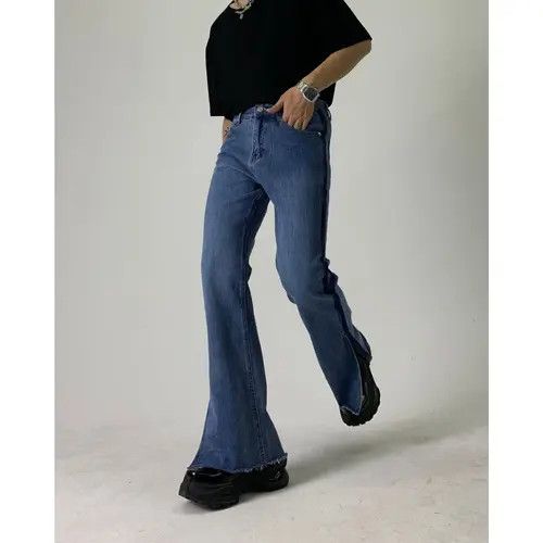 Vintage Fashion straight-leg loose-fitting slit jeans Size US 32 / EU 48 - 4 Thumbnail