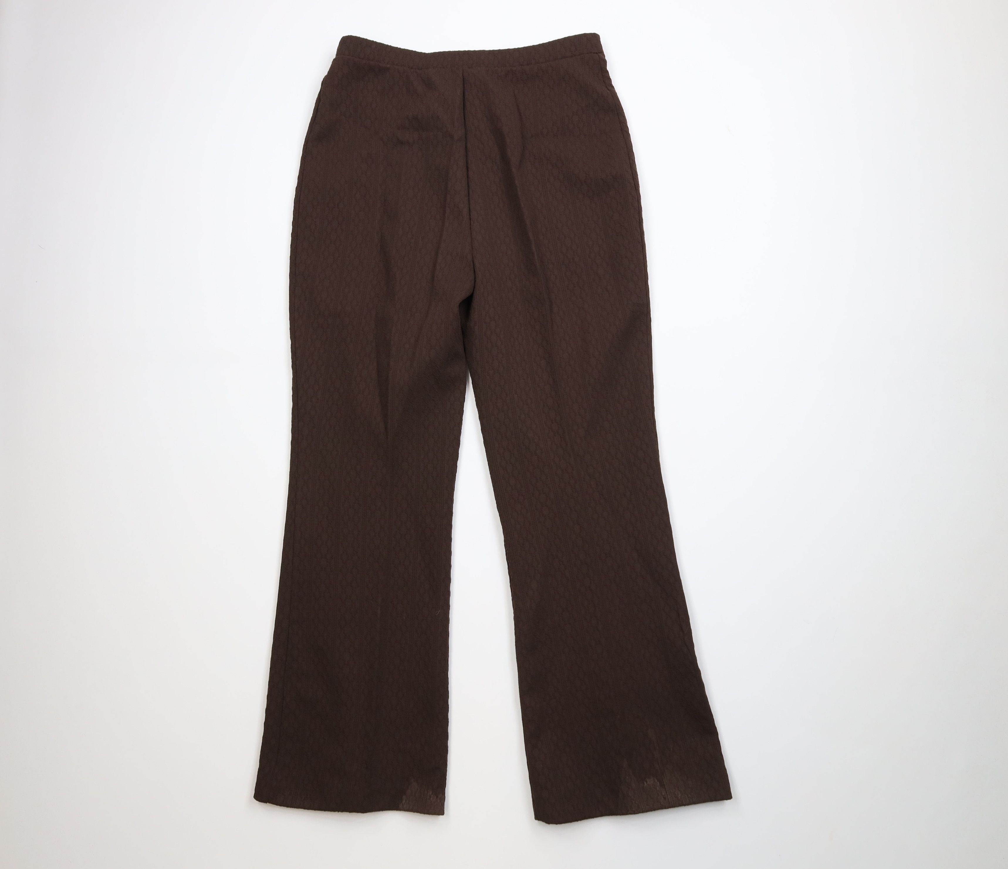 Vintage Vintage 70s Streetwear Knit Bell Bottoms Pants Brown USA Size 38" / US 16 / IT 52 - 7 Thumbnail