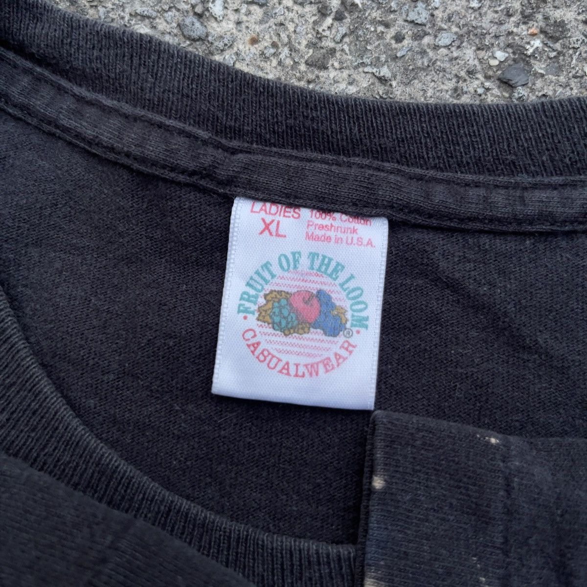 Fruit Of The Loom Vtg 90s FRUIT OF THE LOOM Black Blank Single Stitch Shirt Size US XL / EU 56 / 4 - 5 Thumbnail