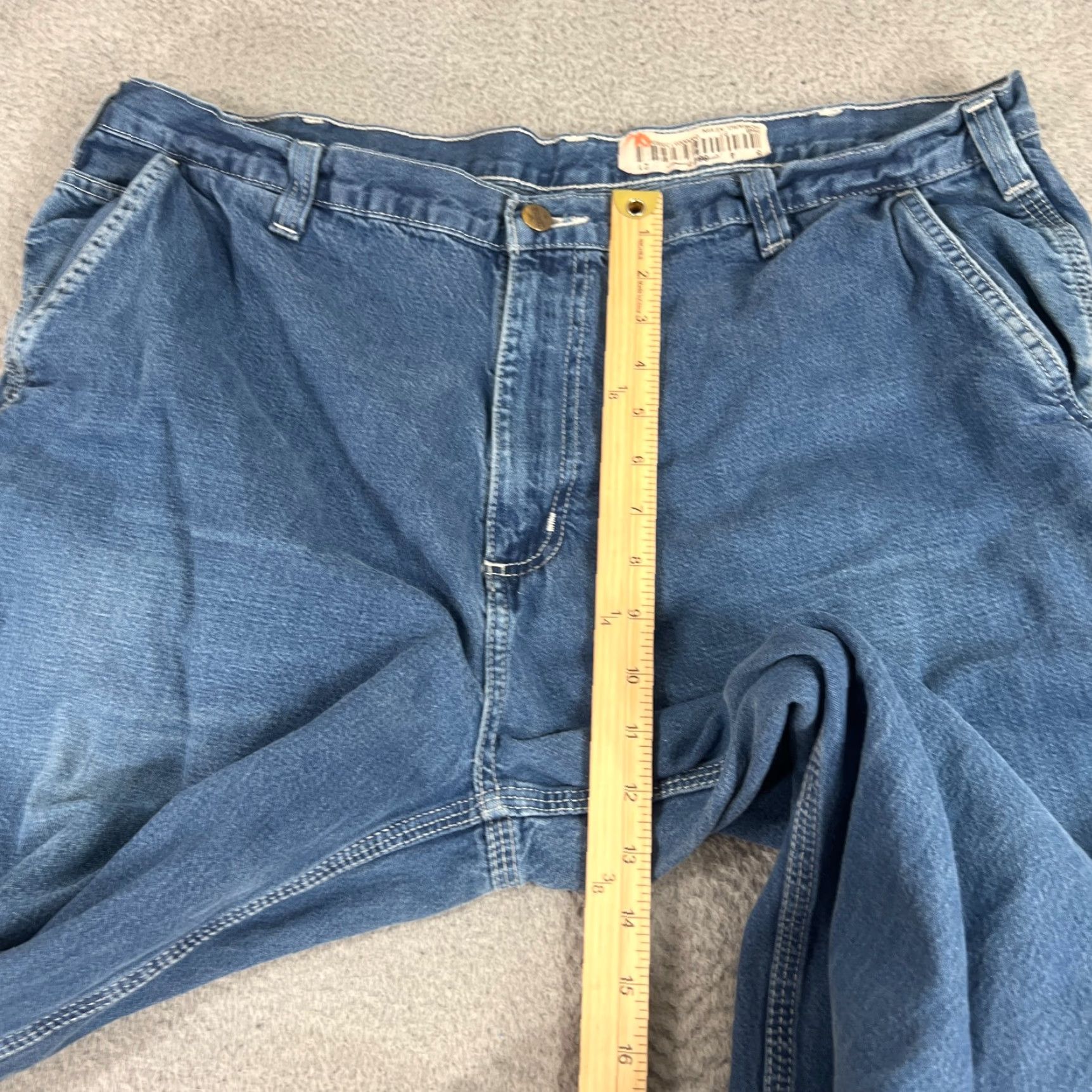 Carhartt Carhartt Jeans Mens 40x30 Blue Dungaree Fit 382-83 Distressed Denim Workwear USA Logo 90s Mens Jeans Size US 40 / EU 56 - 5 Thumbnail