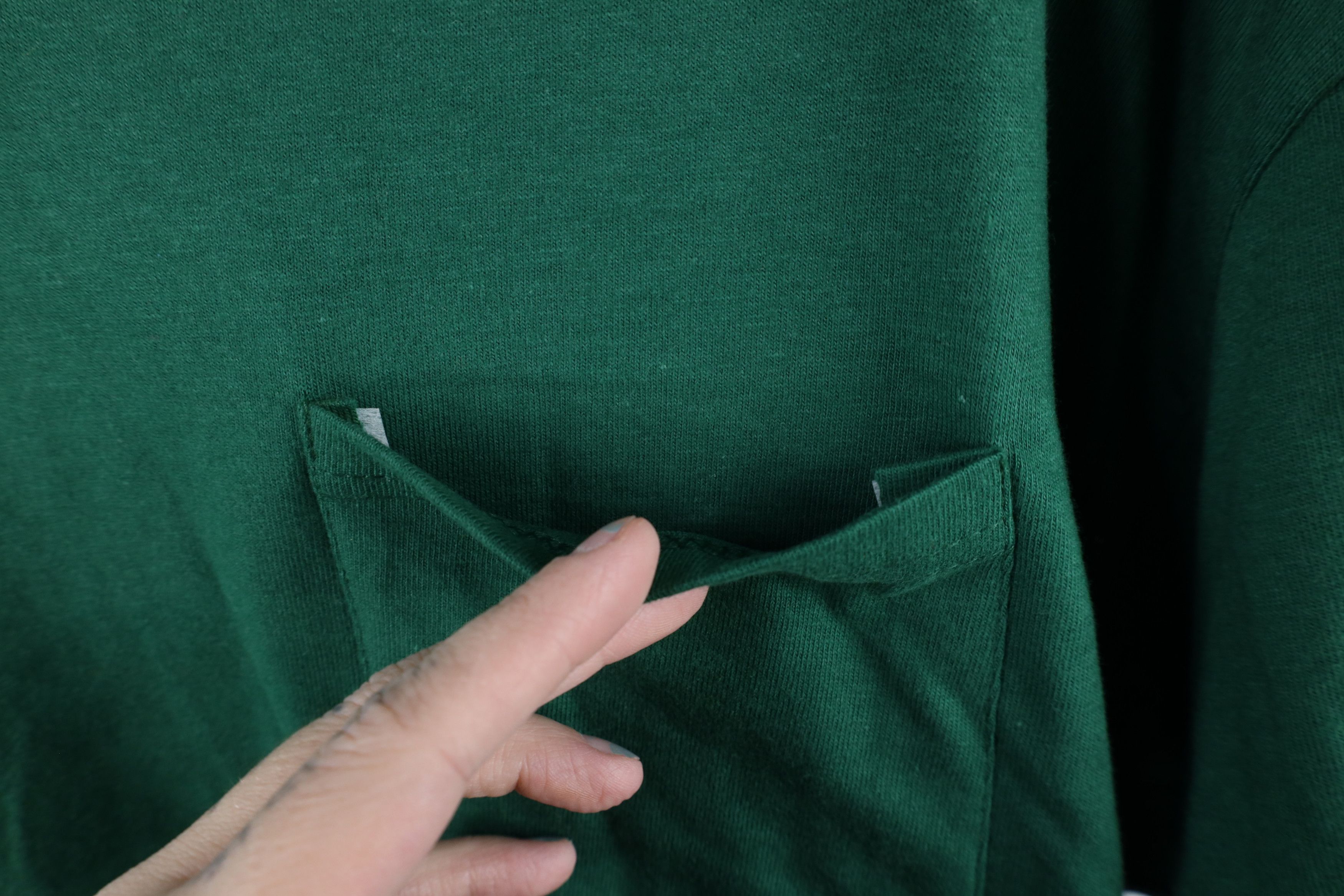Hanes × Vintage Vintage 90s Hanes Beefy Short Sleeve T-Shirt Green Cotton Size US XL / EU 56 / 4 - 4 Thumbnail