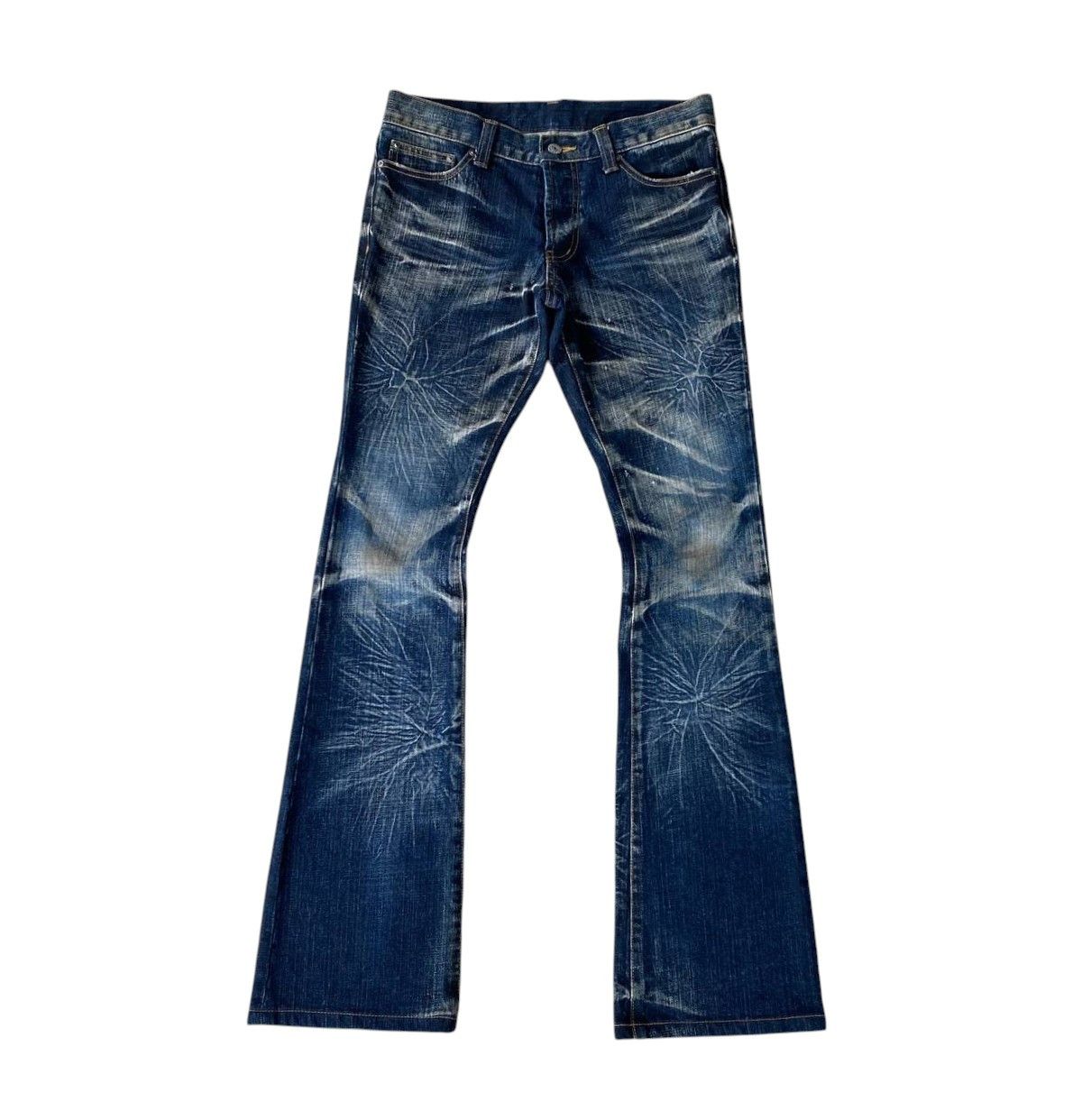 Japanese Brand FLARED STARBURST WASH BY MODERN LOVERS RUSTY GHOSTCLAW MARK Size US 28 / EU 44 - 3 Thumbnail
