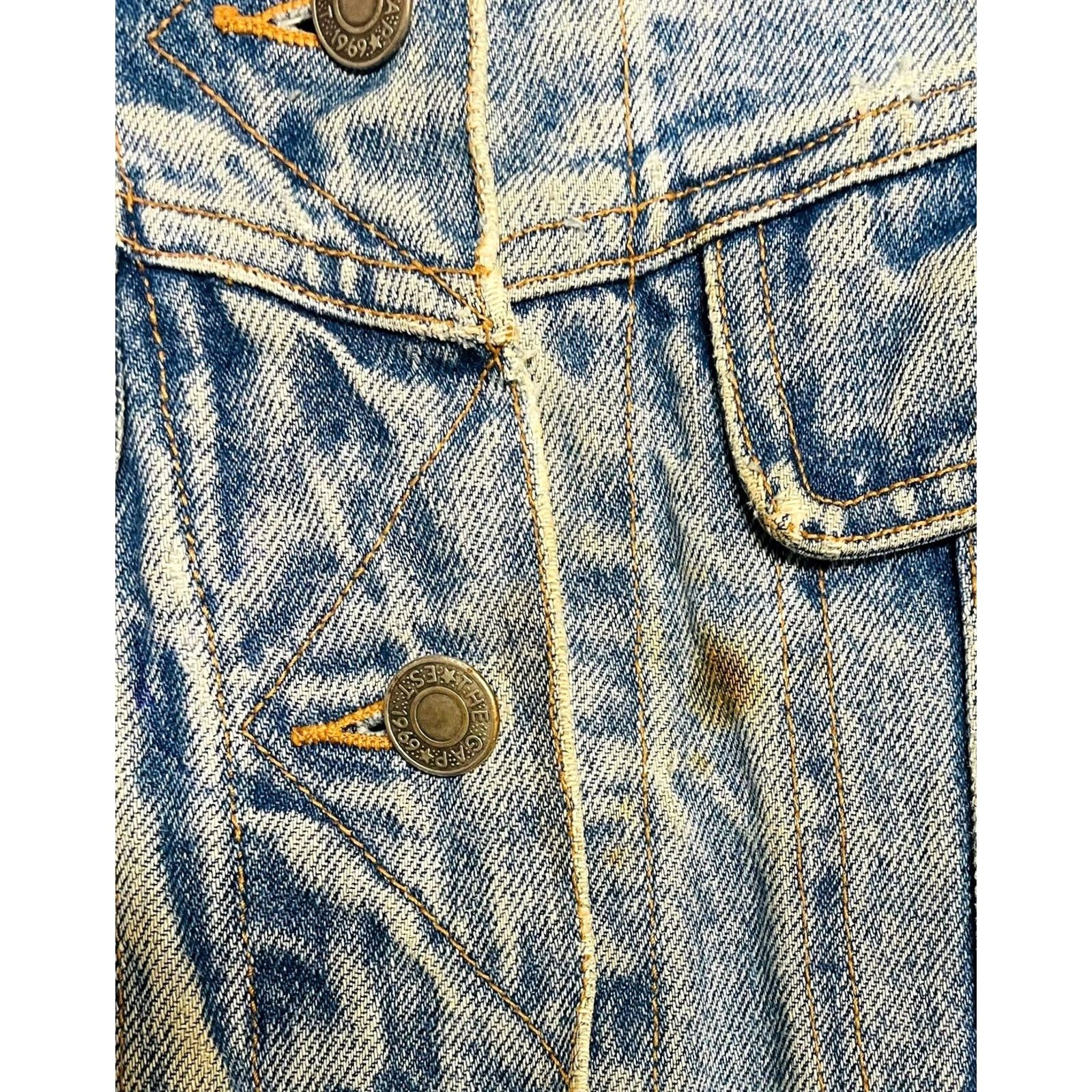 Gap VINTAGE Gap Men Jacket Jean Y2K Blue Snap Button Made In Hong Kong Read Medium Size US 31 - 4 Thumbnail