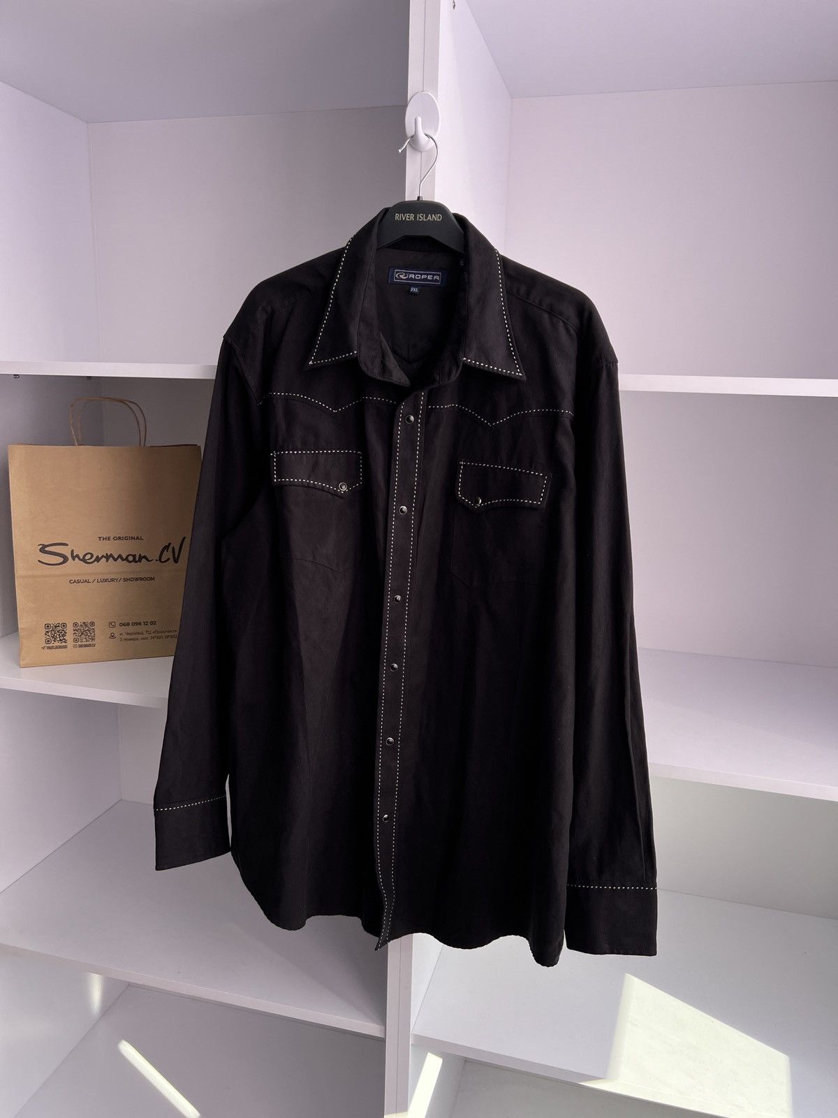 Roper × Vintage Vintage Roper Black Button Up Shirt Size US XXL / EU 58 / 5 - 2 Thumbnail