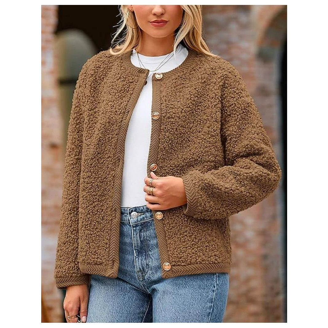 The Unbranded Brand PrettyGarde Women Faux Fur Coat Fall Fuzzy Fleece Button up Size M / US 6-8 / IT 42-44 - 7 Thumbnail