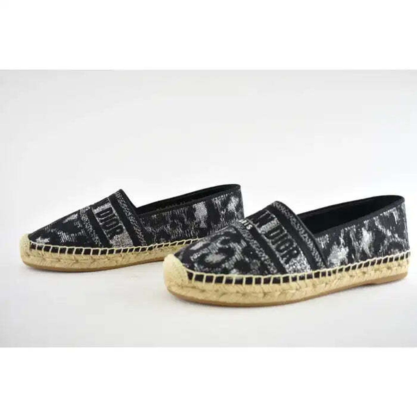 Dior Granville Mizza Lurex Embroidered Logo Espadrille Flat 37 Size US 7 / IT 37 - 10 Thumbnail