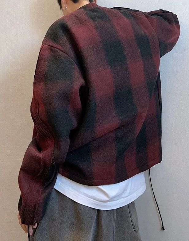 Japanese Brand × Vintage Retro outdoor fashion plaid check ruched jacket Size US XL / EU 56 / 4 - 5 Thumbnail