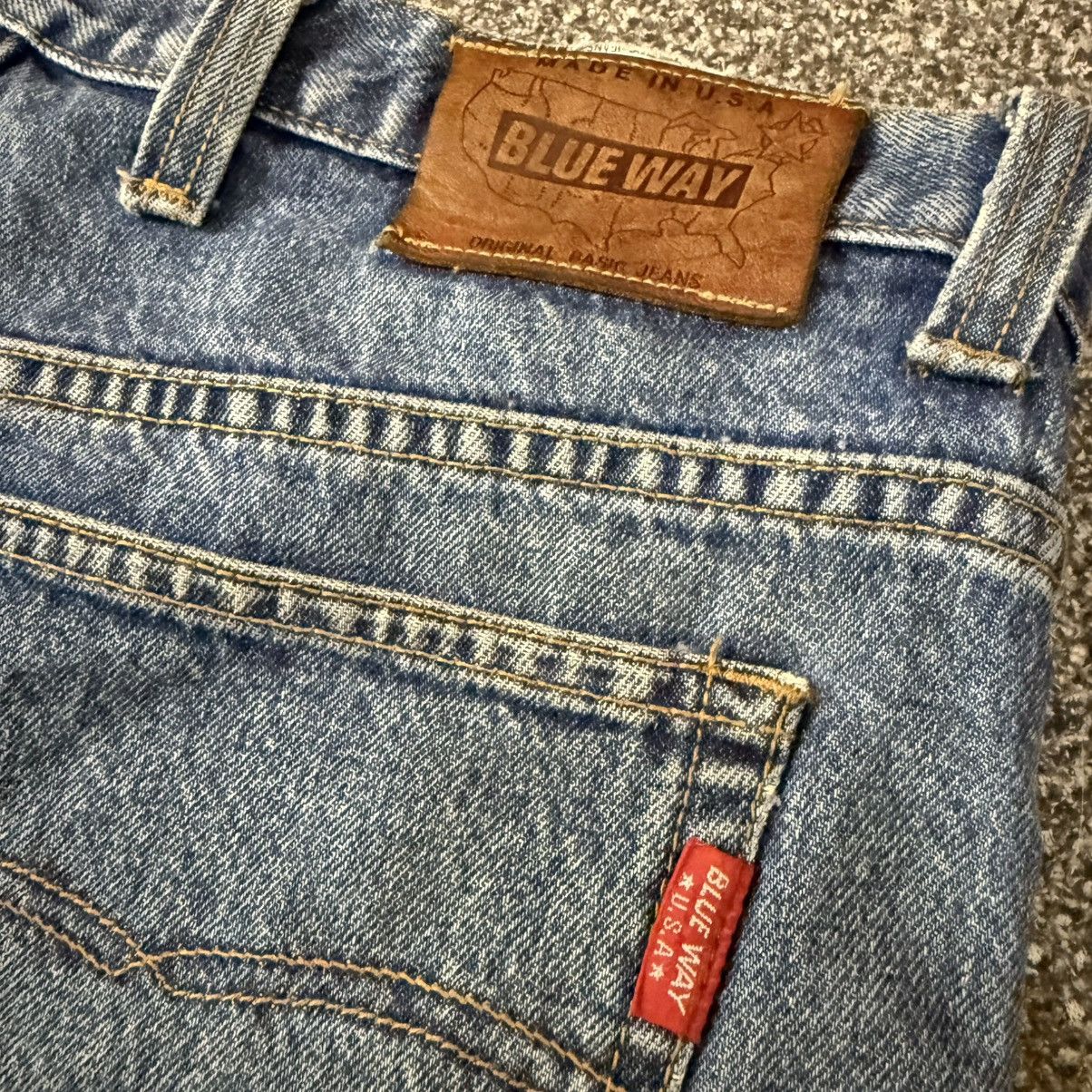 🔥🇺🇸 90s Blue Way Aging Wash Denim Made in Usa W36