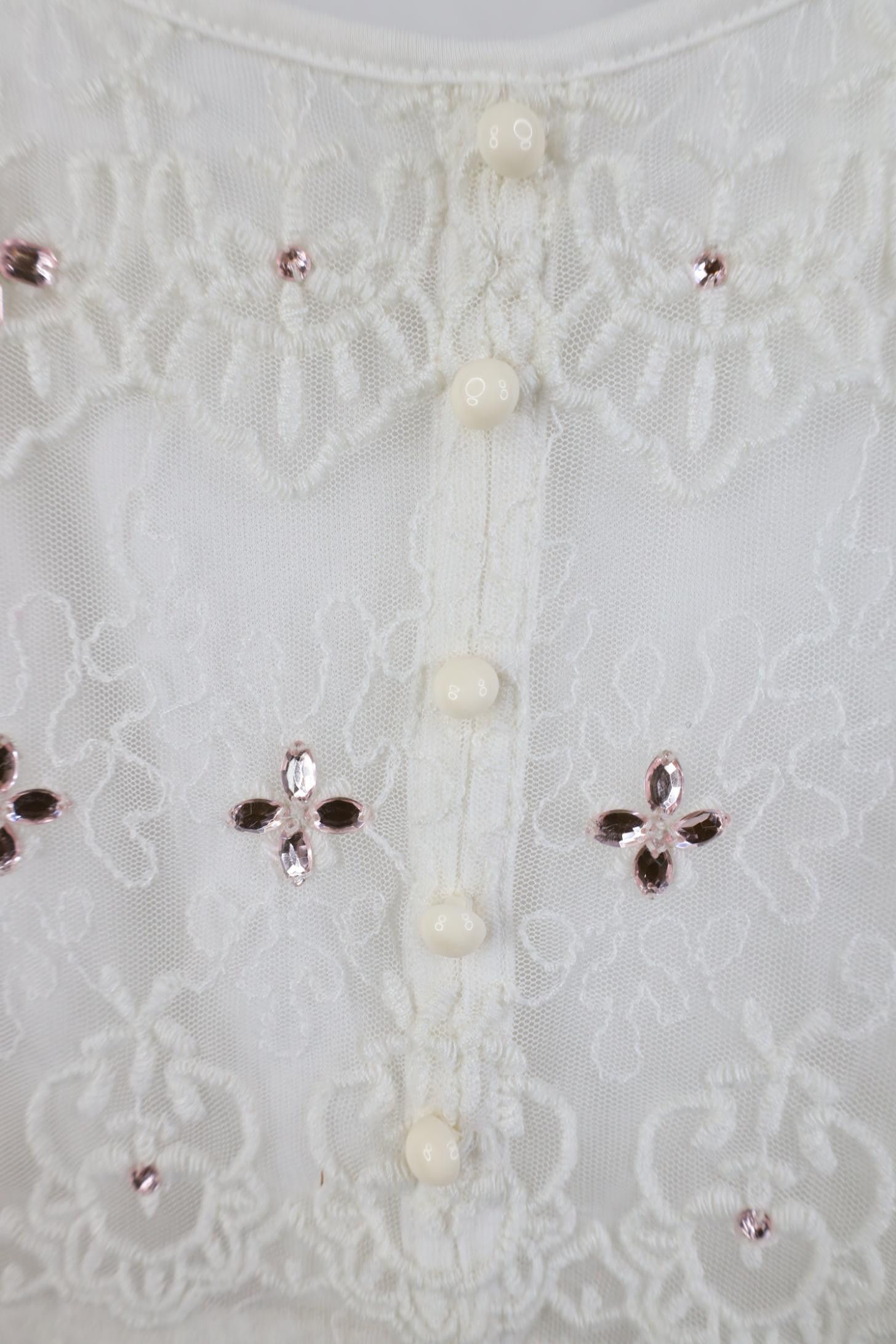 Vintage Deadstock Vtg Y2K Candies Lace Flower Bella Tank Top T-Shirt Size S / US 4 / IT 40 - 6 Thumbnail