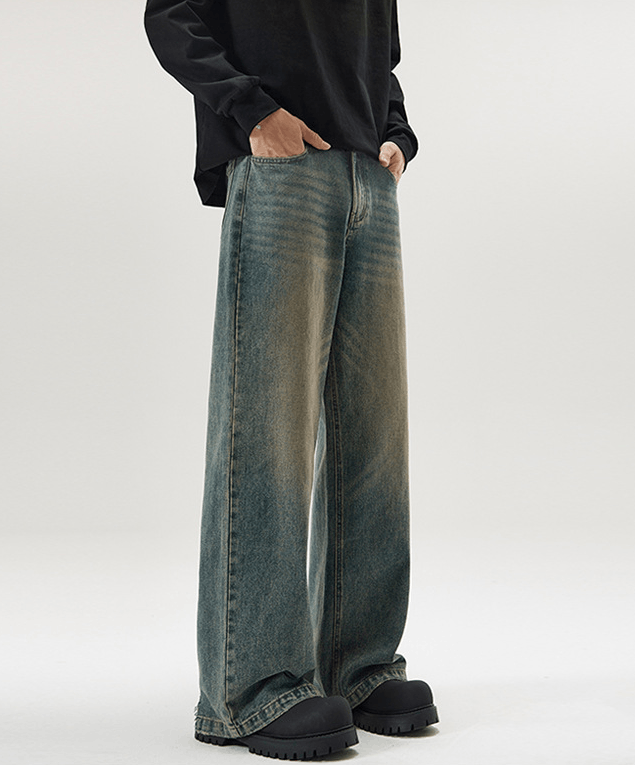 Japanese Brand × Jean Men's loose straight retro washed jeans Size US 32 / EU 48 - 6 Thumbnail