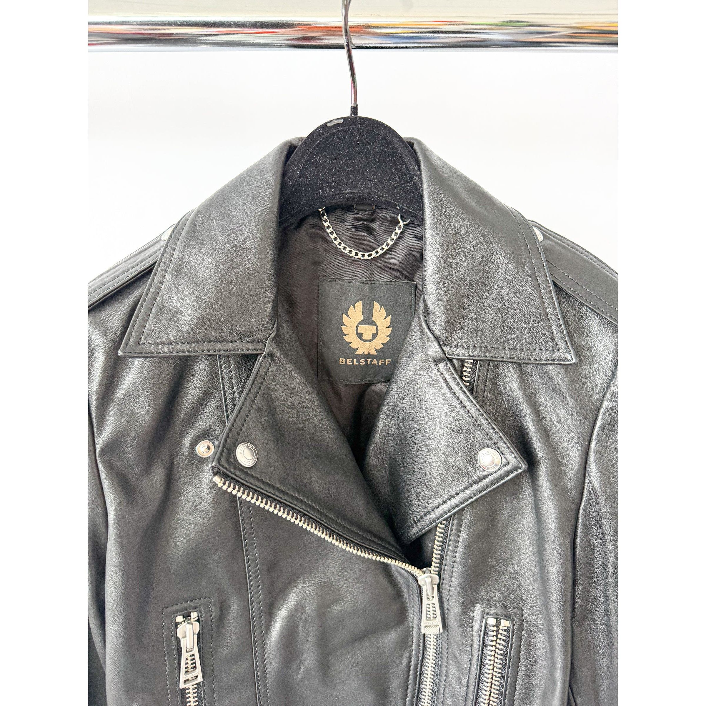 Belstaff Belstaff Black Leather Marianne Biker Jacket Size S / US 4 / IT 40 - 2 Thumbnail