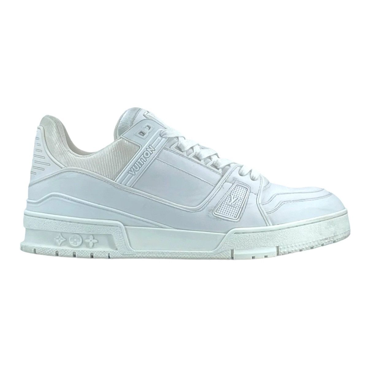 LOUIS VUITTON LV trainer line leather Logo low cut sneakers shoes white 4