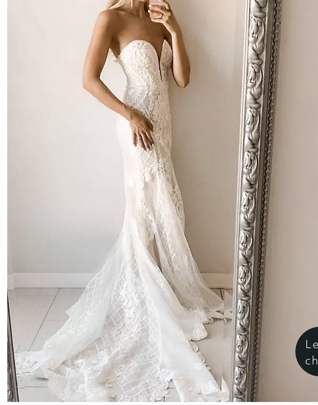 Oleg Cassini Beautiful Mermaid Wedding Dress Size M / US 6-8 / IT 42-44 - 5 Thumbnail