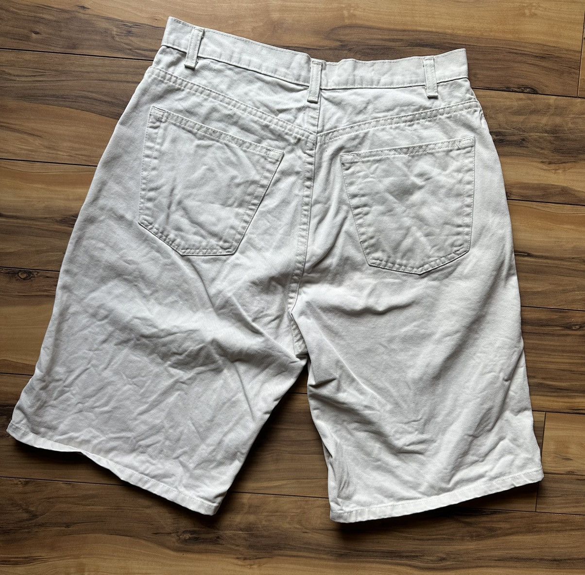 Other Merona Men's White/Tan Jean Shorts Size US 33 - 3 Thumbnail