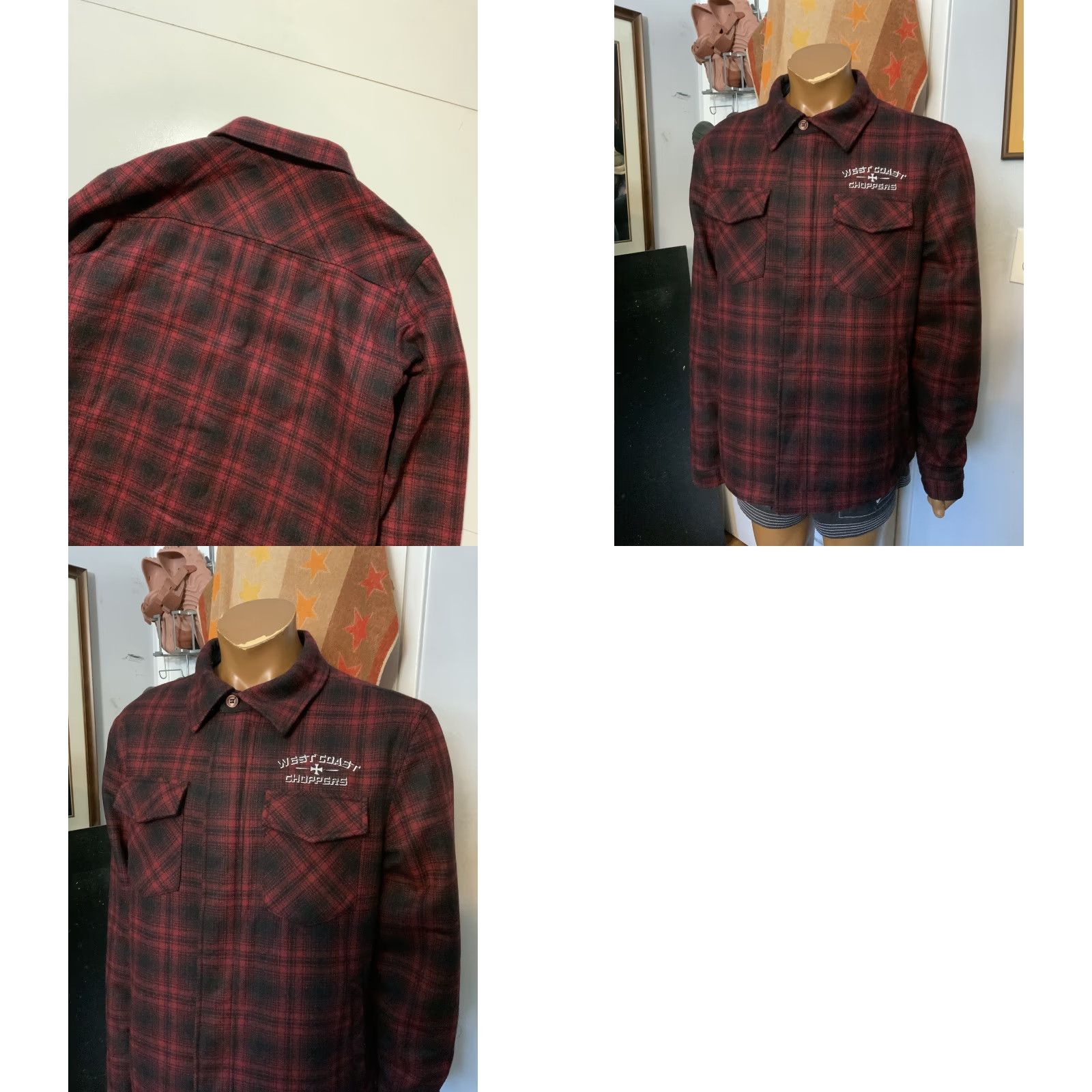 West Coast Choppers VINTAGE Jesse James West Coast Choppers Motorcycle Buffalo Plaid Wool Jacket XXL Size US XXL / EU 58 / 5 - 8 Thumbnail