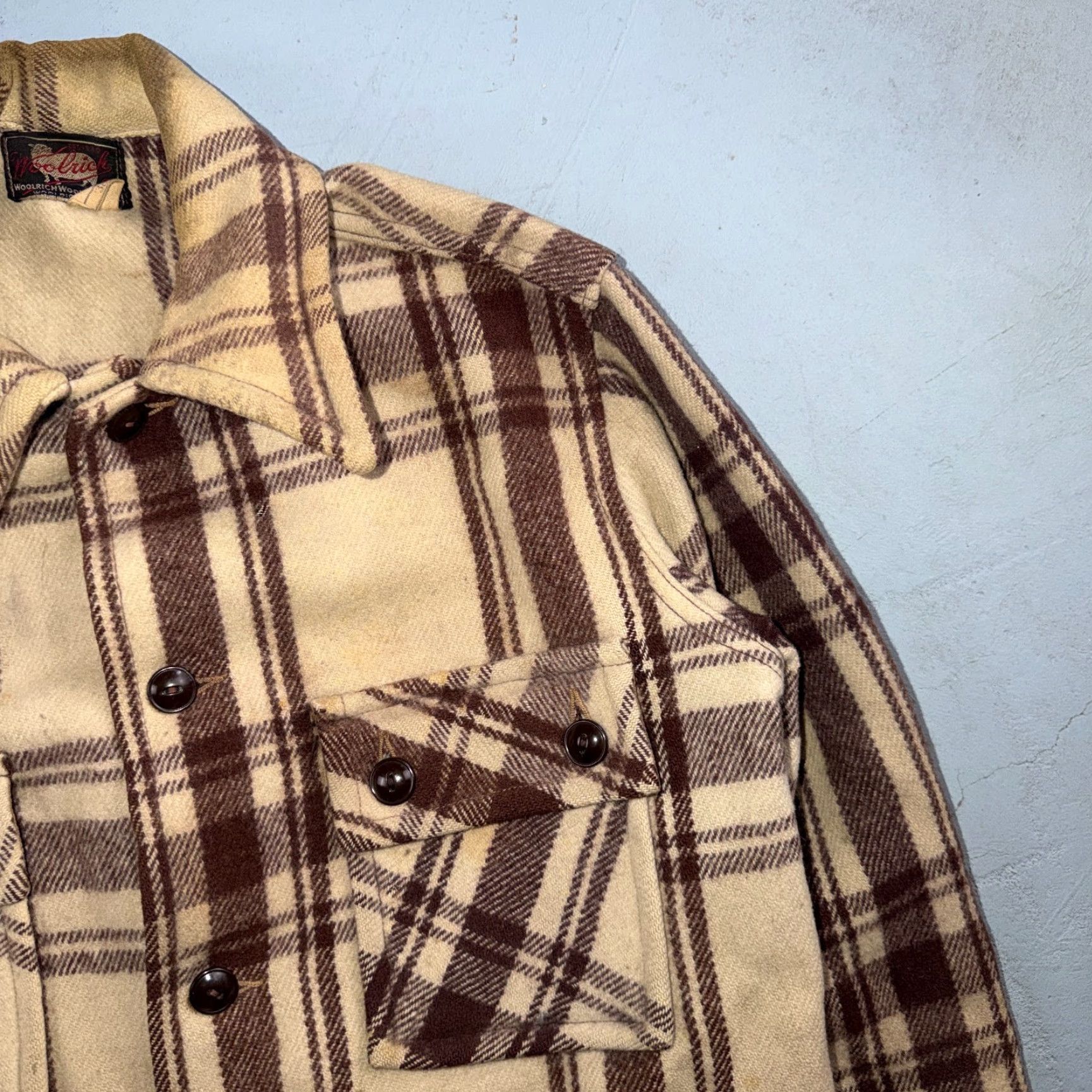 Vintage Woolrich Jacket Main Selling Point: Vintage Woolrich Mackinaw Hunter Plaid 38 Gray Brown Wool RARE 40s 50s Jacket Mens Size US XXS / EU 40 - 3 Thumbnail