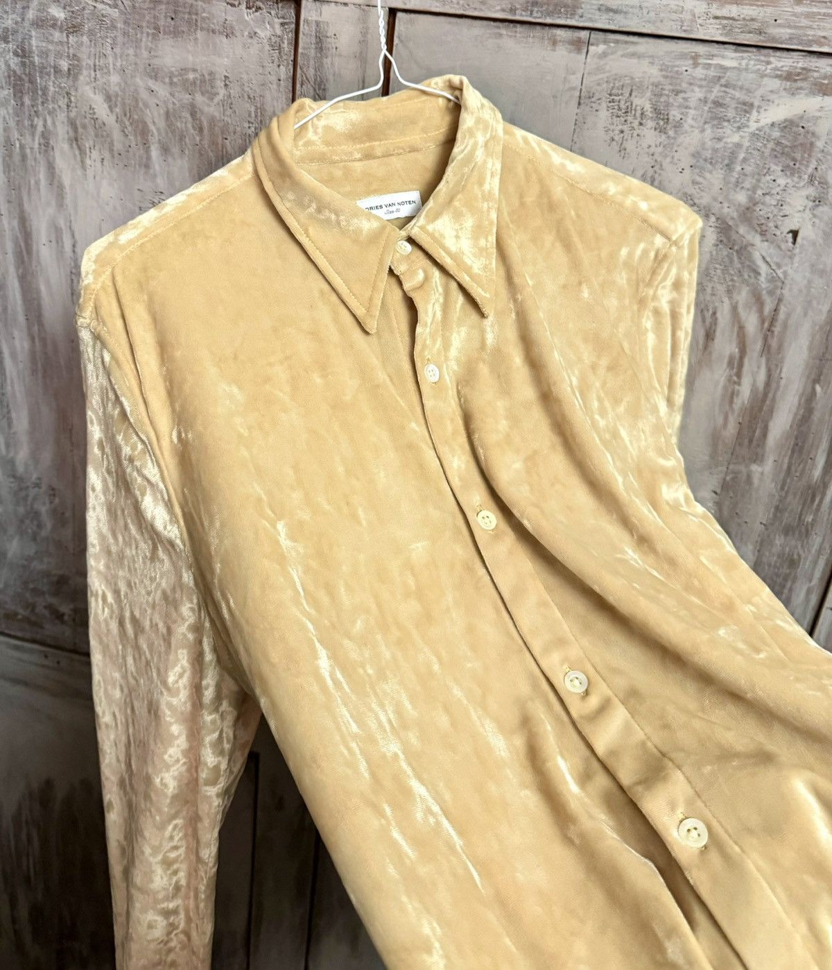 Dries Van Noten Dries Van Noten ss runway 2020 yellow velvet shirt 50 fitted Size US M / EU 48-50 / 2 - 7 Thumbnail