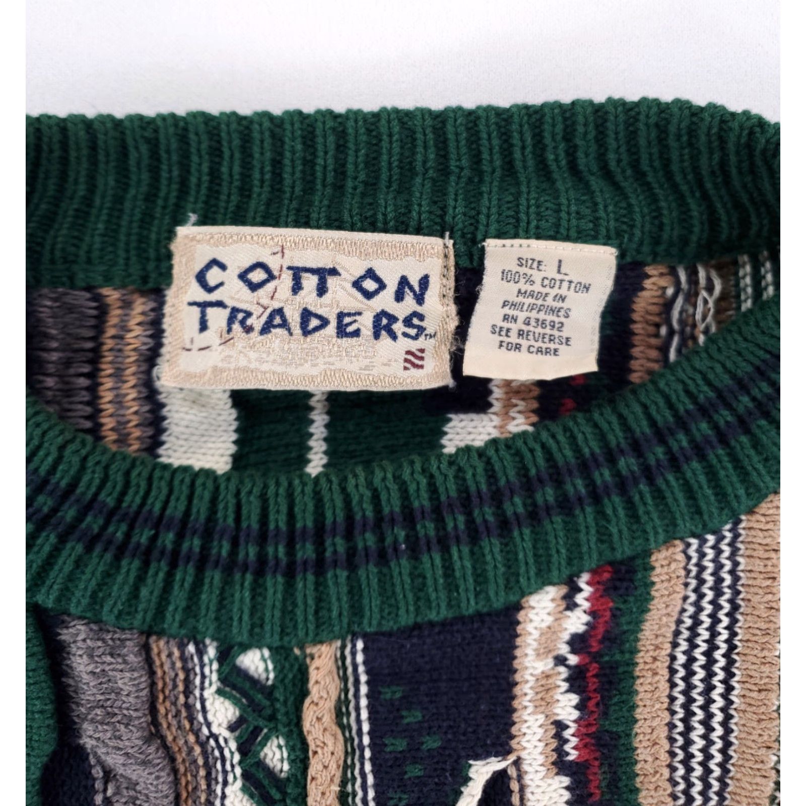 Cotton Traders Cotton Traders Coogi-Style 3D Textured Sweater Mens L Multicolor Pullover Men L Size US L / EU 52-54 / 3 - 4 Thumbnail