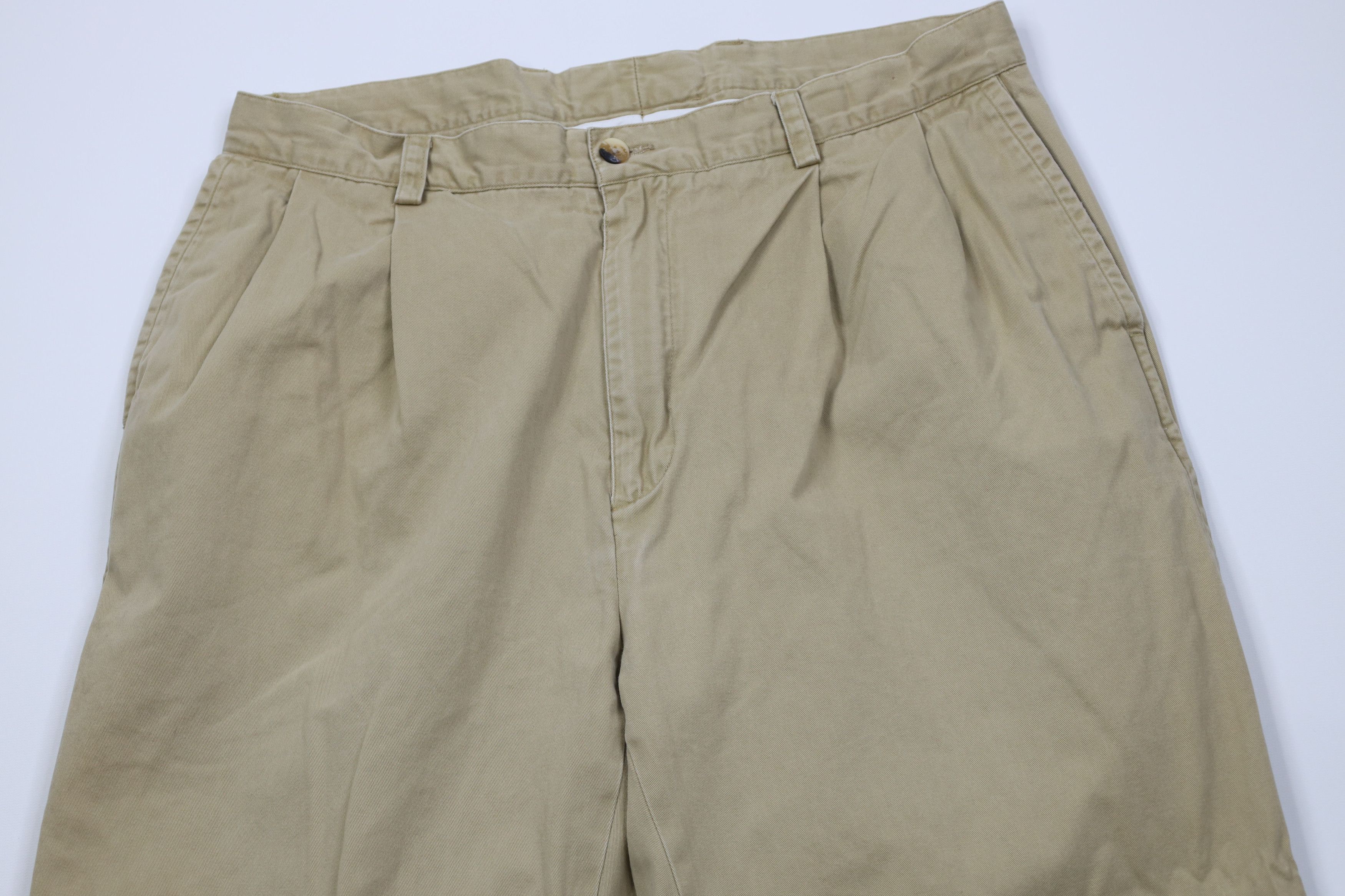 Nautica Vintage 90s Nautica Baggy Pleated Chino Pants Trousers Beige Size US 34 / EU 50 - 2 Thumbnail