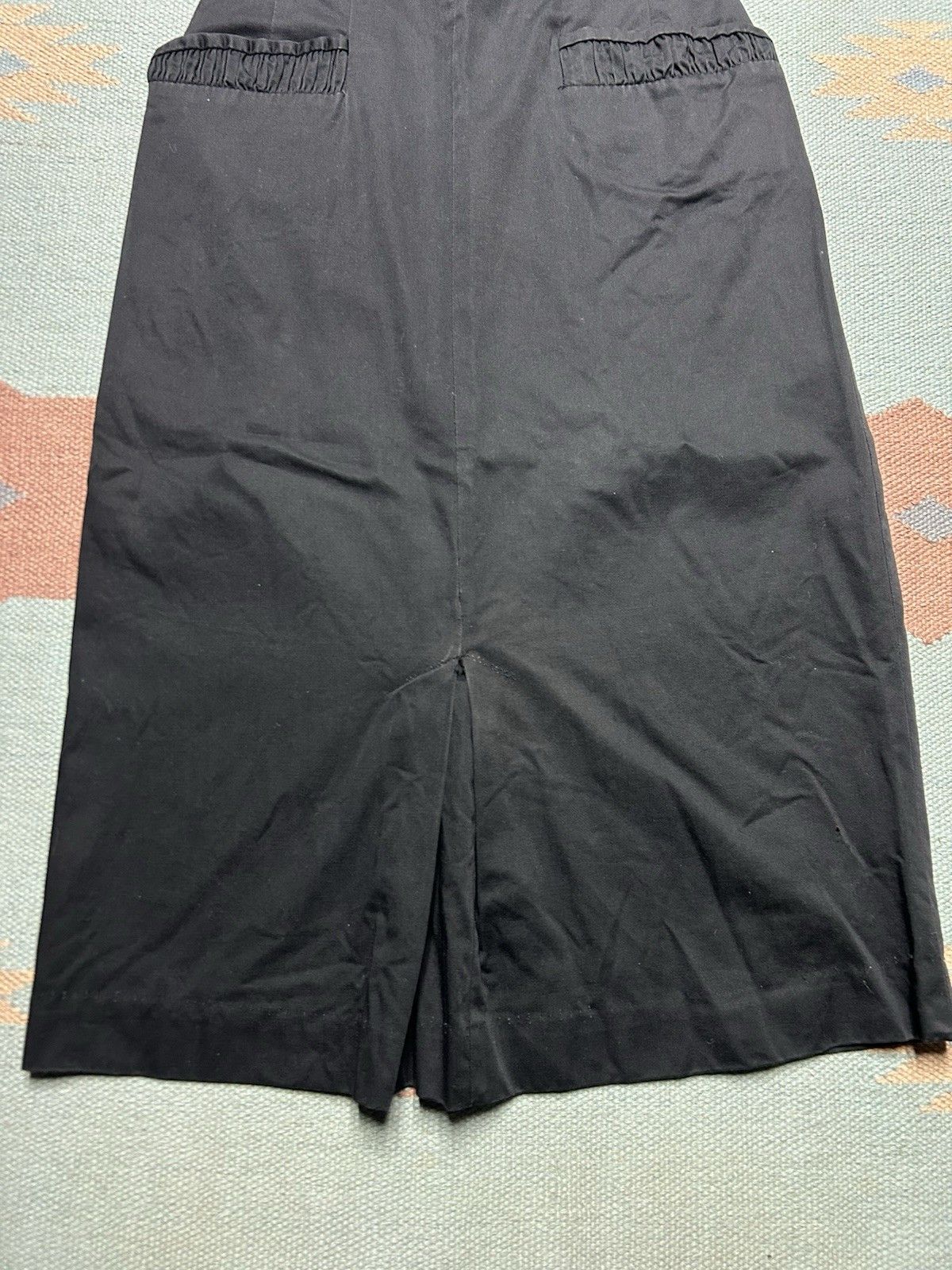 Vintage Vtg 1950s black gabardine skirt ruffled pockets western 24” Size 24" / US 00 / IT 34 - 2 Thumbnail