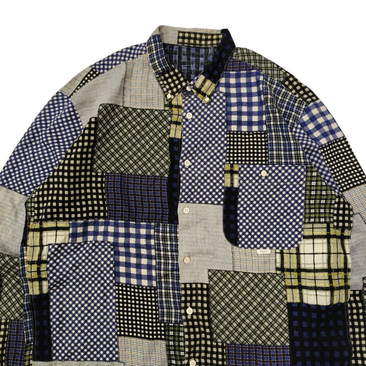 Japanese Brand Vintage 90's Japanese Papas Patchwork Button Up Shirt Size US M / EU 48-50 / 2 - 3 Thumbnail