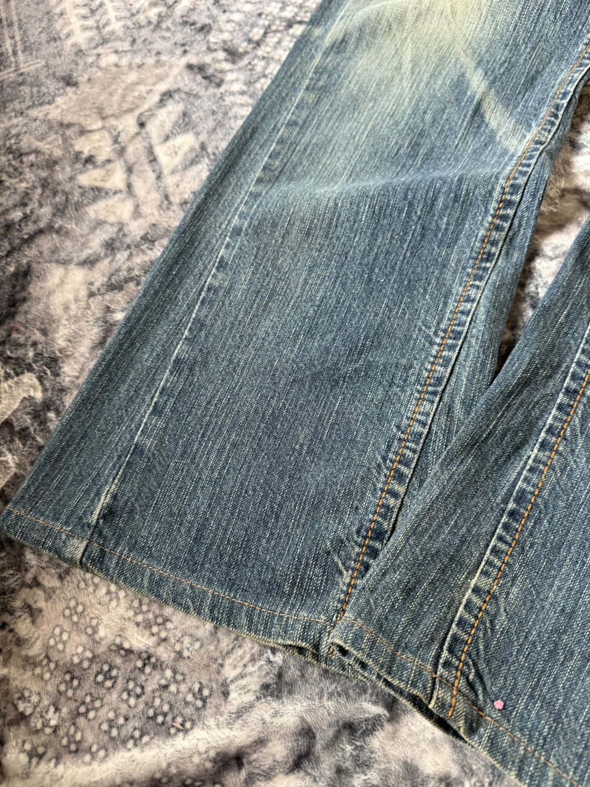 Japanese Brand Edwin 431 XV Over Stitched Western Japanese Flare Jeans Size US 29 - 18 Thumbnail
