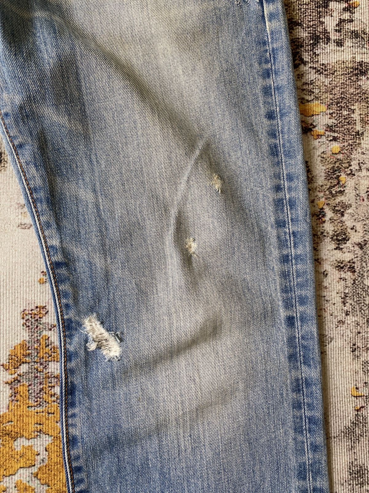 Tete Homme Tete Homme Issey Miyake Faded Blue Studded Distressed Denim Size US 31 - 7 Thumbnail