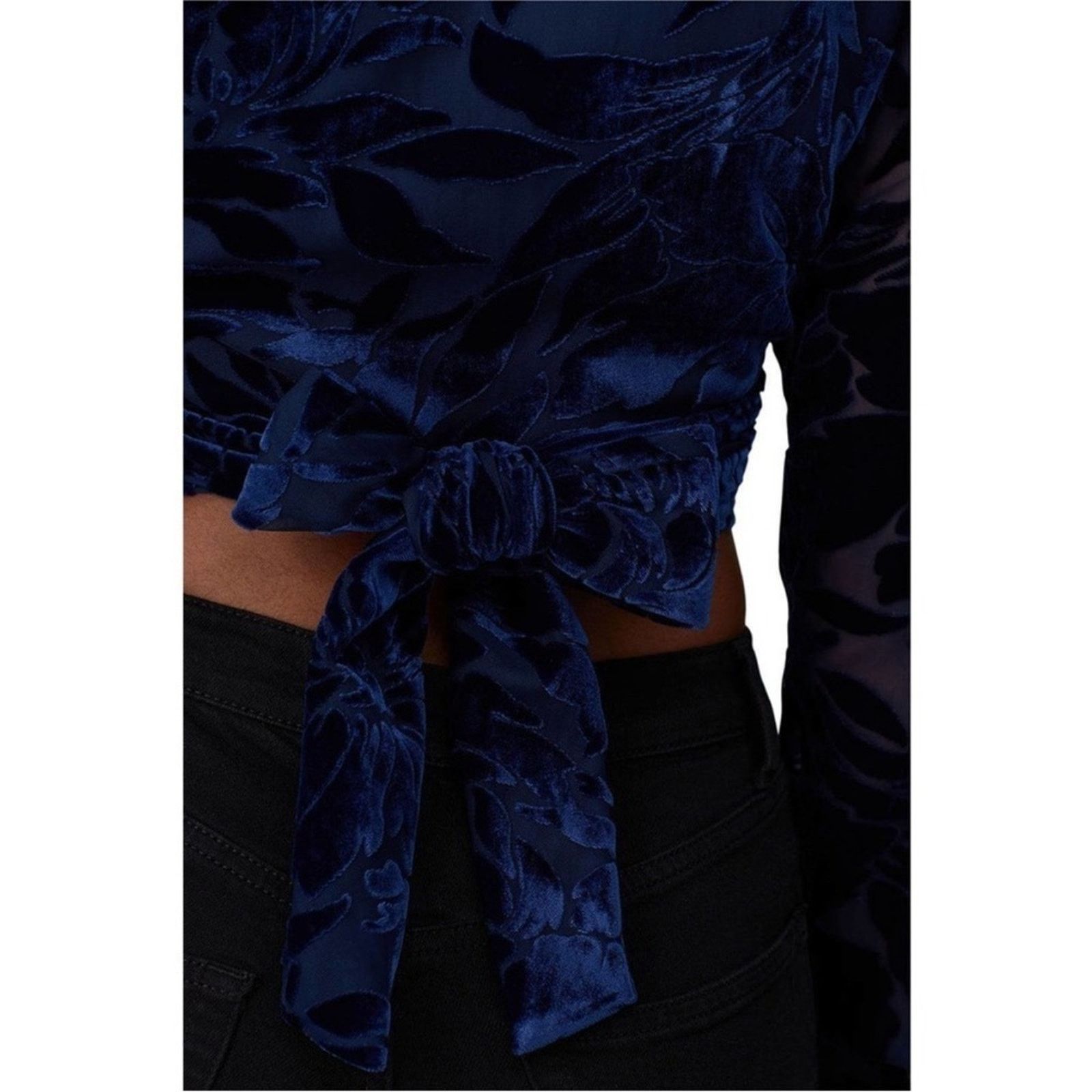 Hutch Hutch Claudia Crushed Velvet Wrap Crop Top, EUC, Medium Size M / US 6-8 / IT 42-44 - 3 Thumbnail