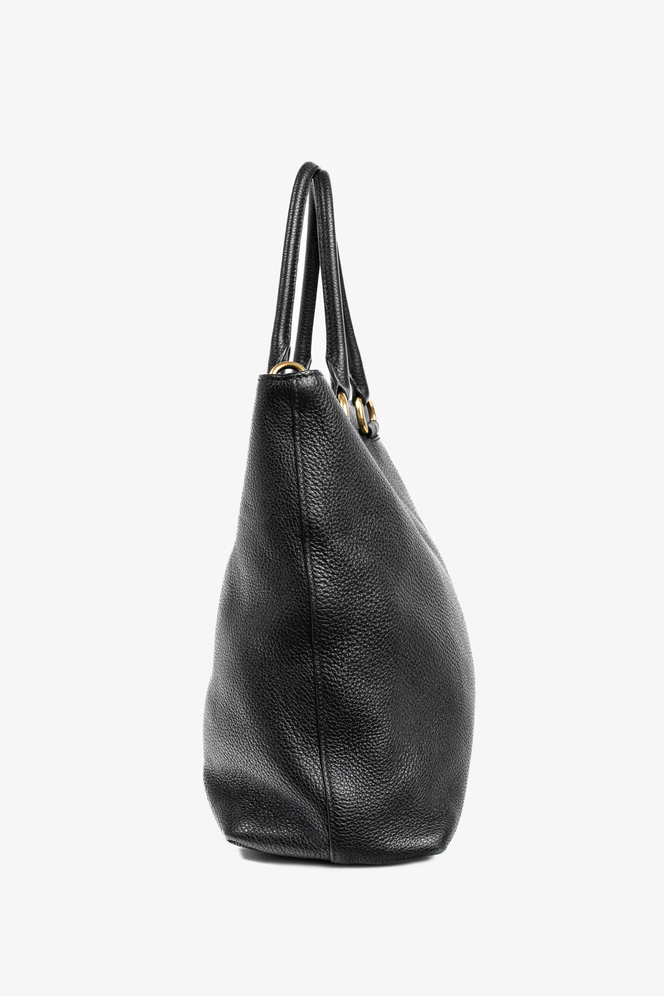 Prada Prada Nero Vitello Phenix Leather Shopping Tote Size ONE SIZE - 3 Thumbnail